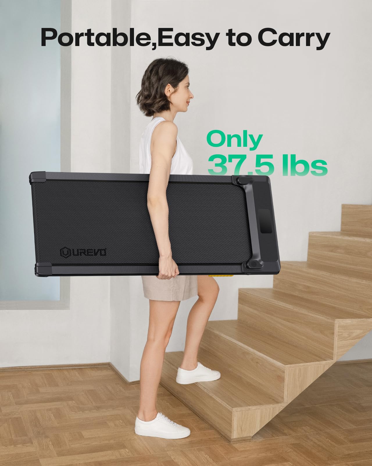 UREVO 2-in-1 Under Desk Treadmill & Walking Pad - Portable Electric Treadmill with Remote Control & LED Display for Home & Office Use - Perfect for Work from Home, Office Exercise & Small Space Workouts