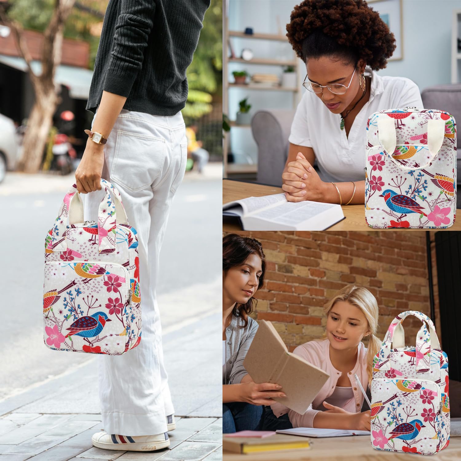 Women's Bible Cover with Handle & Zipper - Durable Bible Case Holder, Church Book Bag for Carrying & Protection - Perfect for Church Services, Bible Study & Travel