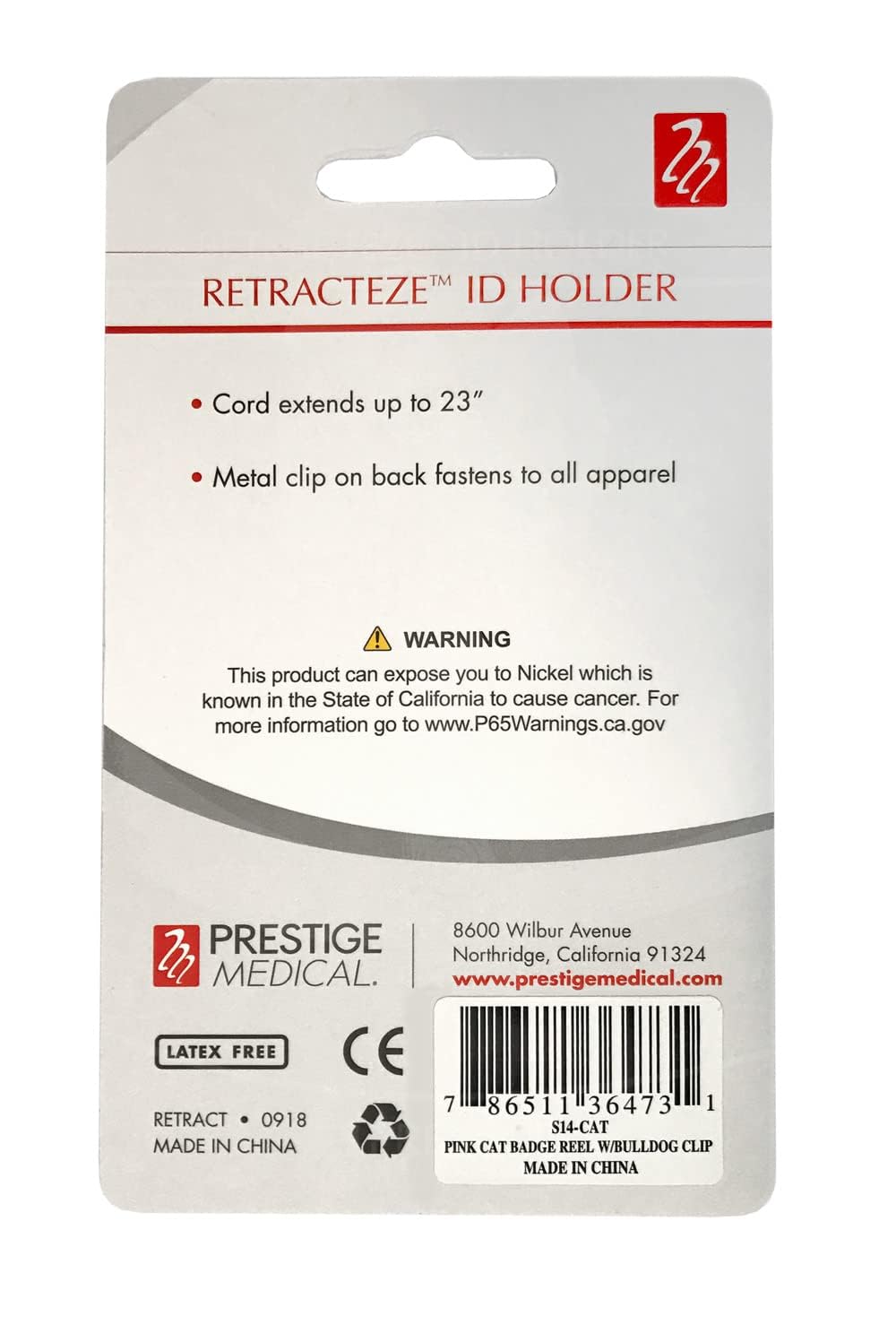 Prestige Medical Deluxe Retracteze™ ID Holder for Nurses & Healthcare Professionals - Cat Design (Model S14-CAT) - Perfect for Hospitals, Clinics & Medical Facilities