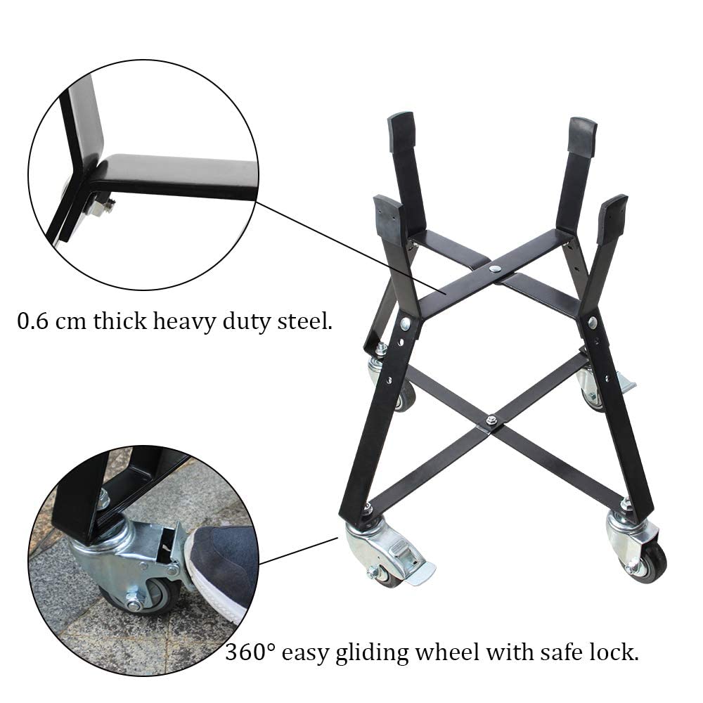 Dracarys Heavy Duty Rolling Cart for Small & Big Green Egg Nest Accessories - Powder Coated Steel Stand with Locking Caster Wheels | Perfect for Outdoor BBQ, Patio Cooking & Backyard Grilling