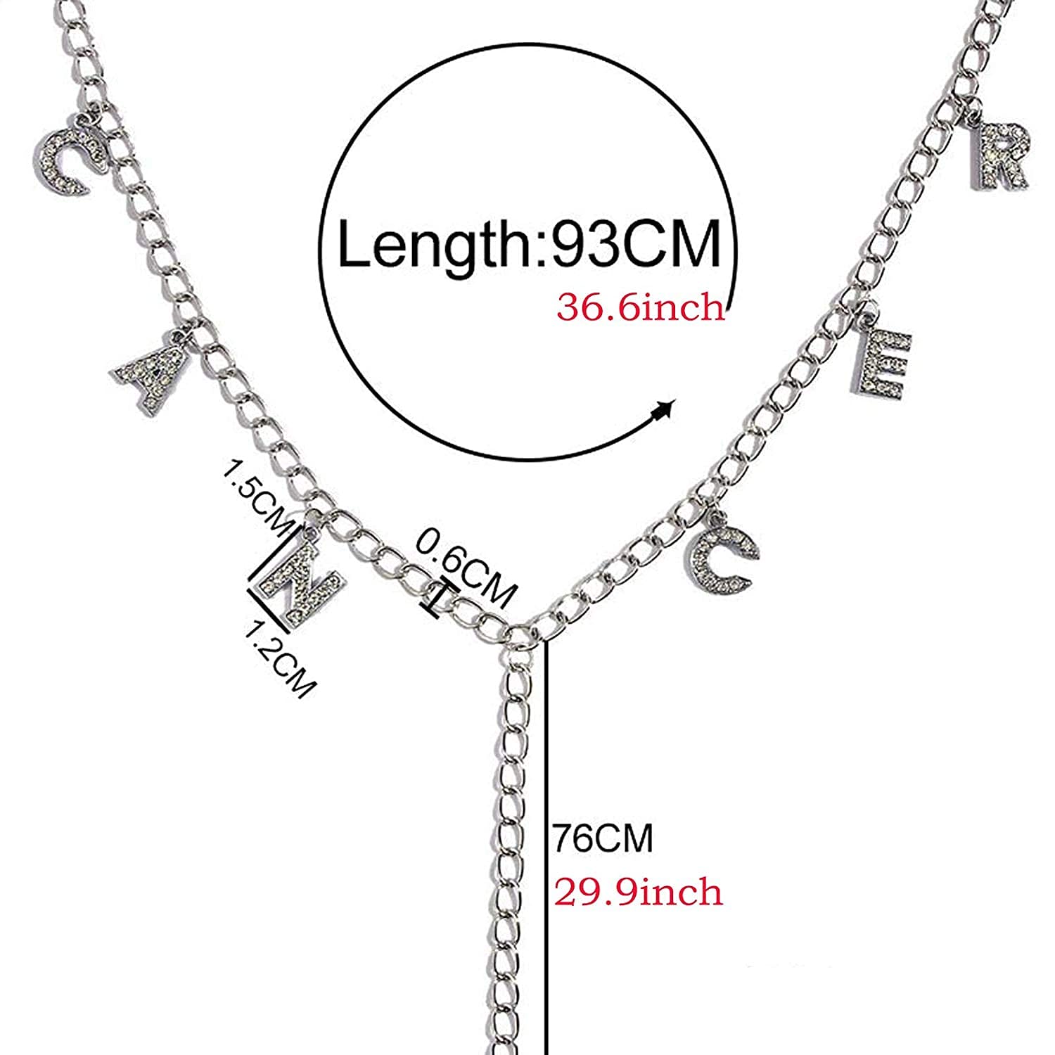 Sparkling Rhinestone Letter Belly Chain - Elegant Metal Waist Jewelry with Crystal Accents | Lower Back Body Chain for Women | Perfect for Music Festivals, Beach Parties & Bachelorette Events
