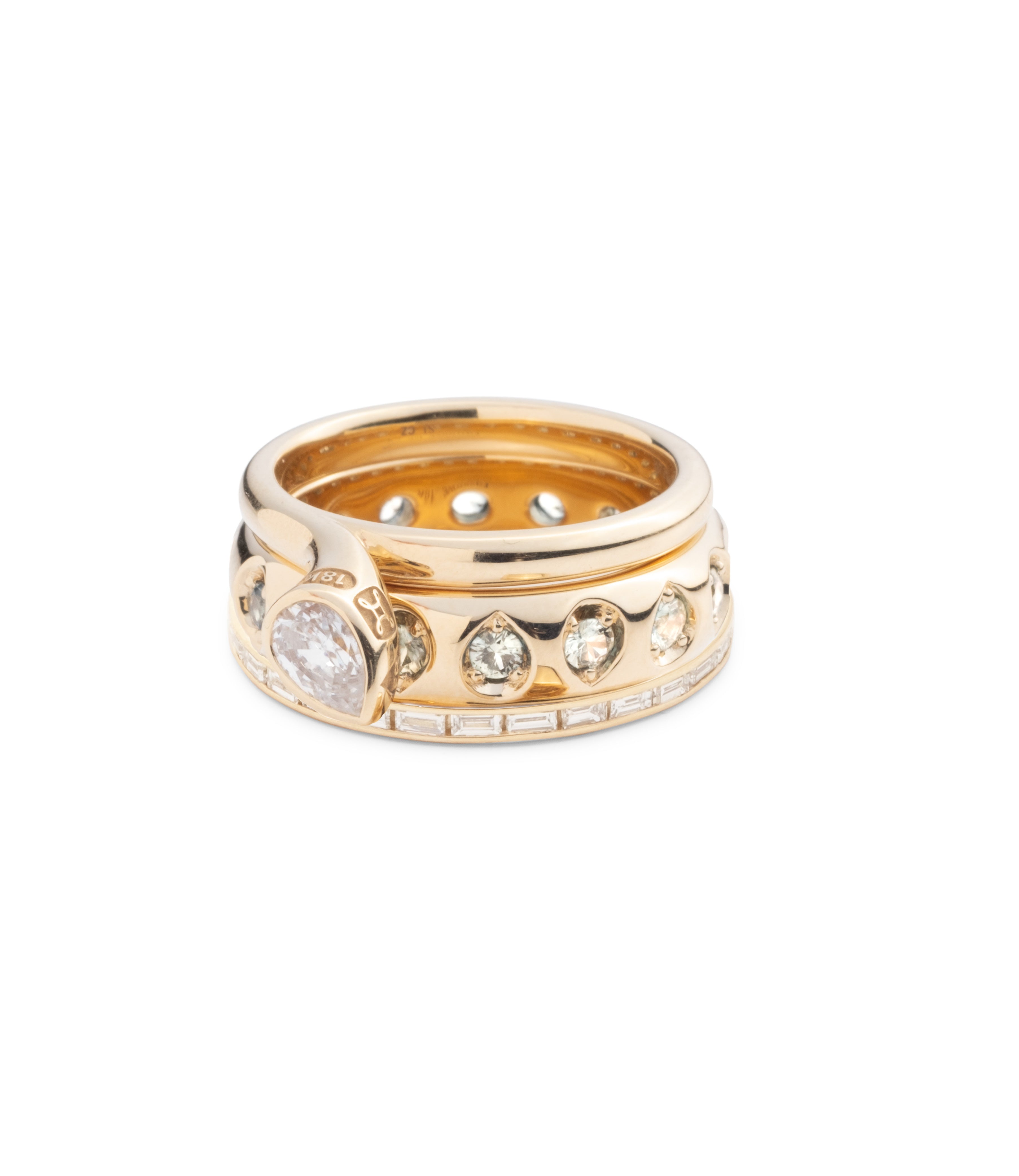 Forever & Always Diamond Eternity Ring Stack in 14K Yellow Gold - Wedding Band Set, Anniversary Gift for Her, Stackable Rings for Women
