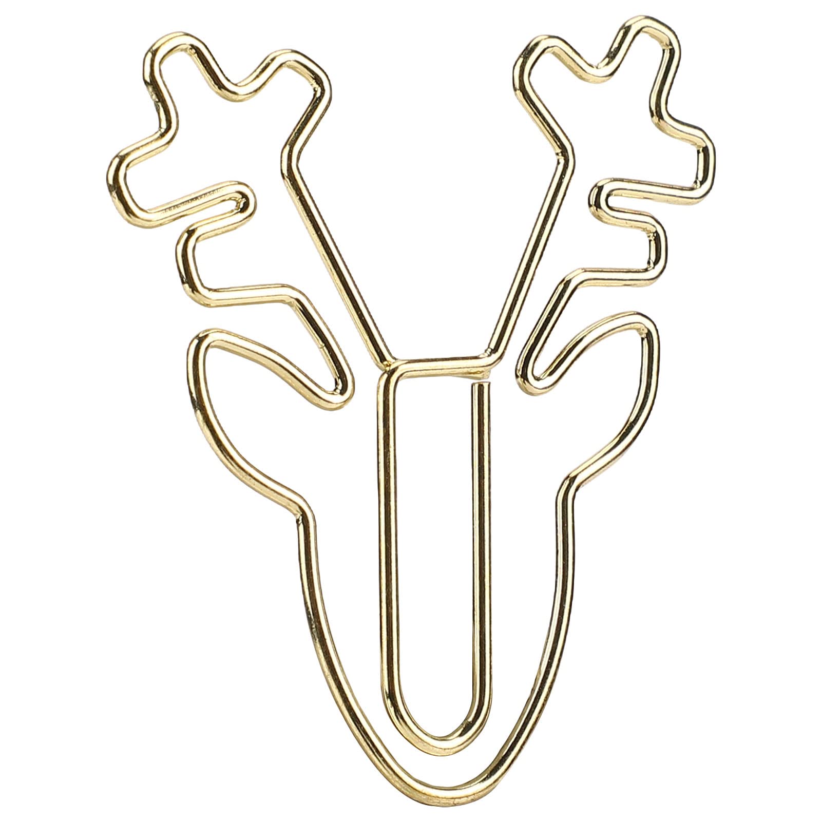 50Pcs Cartoon Deer Head Shaped Metal Binder Clips - Colorful Office Paper Clamps for Organizing Documents, School Supplies & Home Office Use - Fun Stationery for Notebooks, Bulletin Boards & Craft Projects