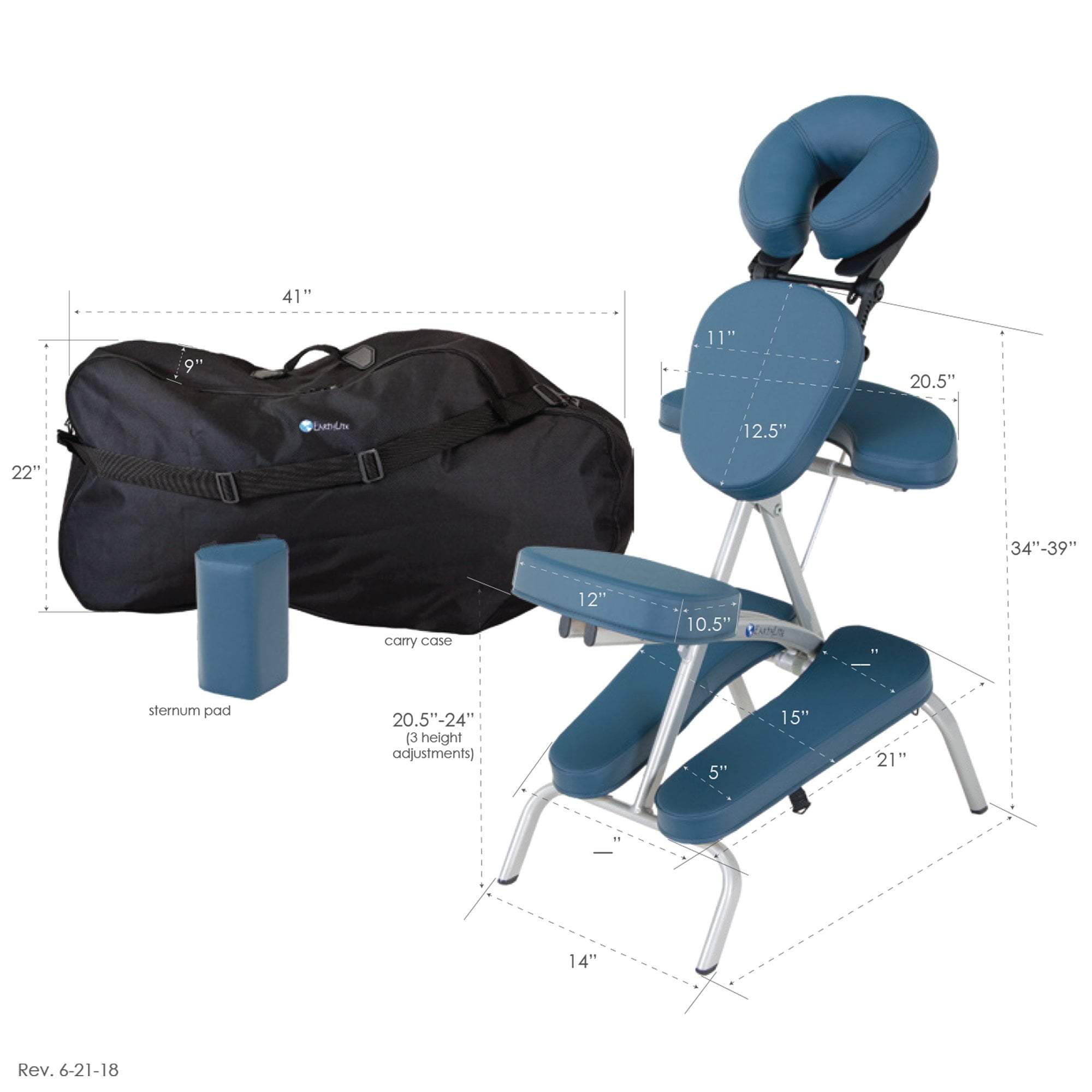 Earthlite Vortex Portable Massage Chair - Professional Foldable Massage Table for Therapists - Perfect for Home, Spa & Office Relaxation
