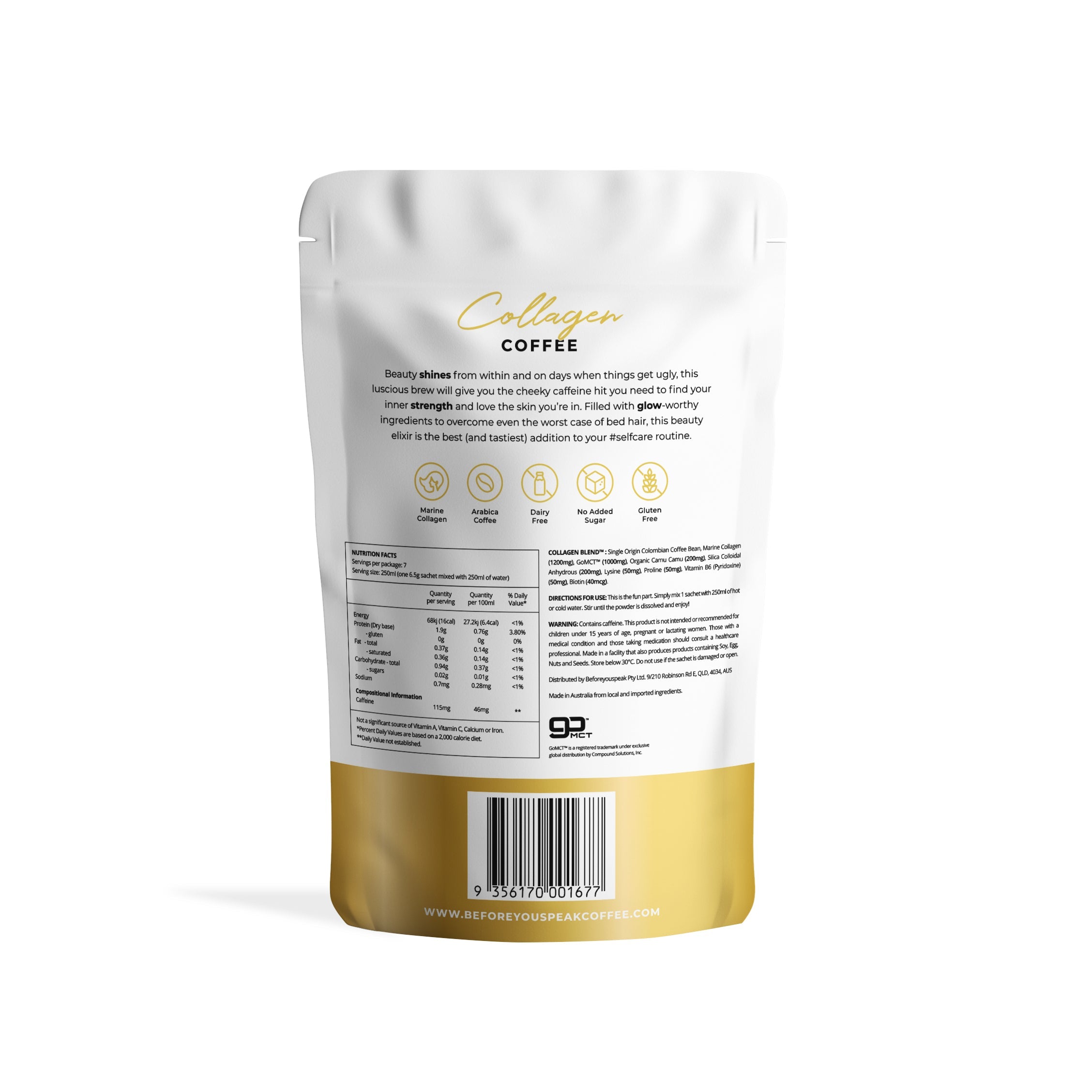 Before You Speak Collagen Coffee Unsweetened - Premium Collagen-Infused Coffee for Skin & Joint Health | Perfect for Morning Boost & Wellness Routine
