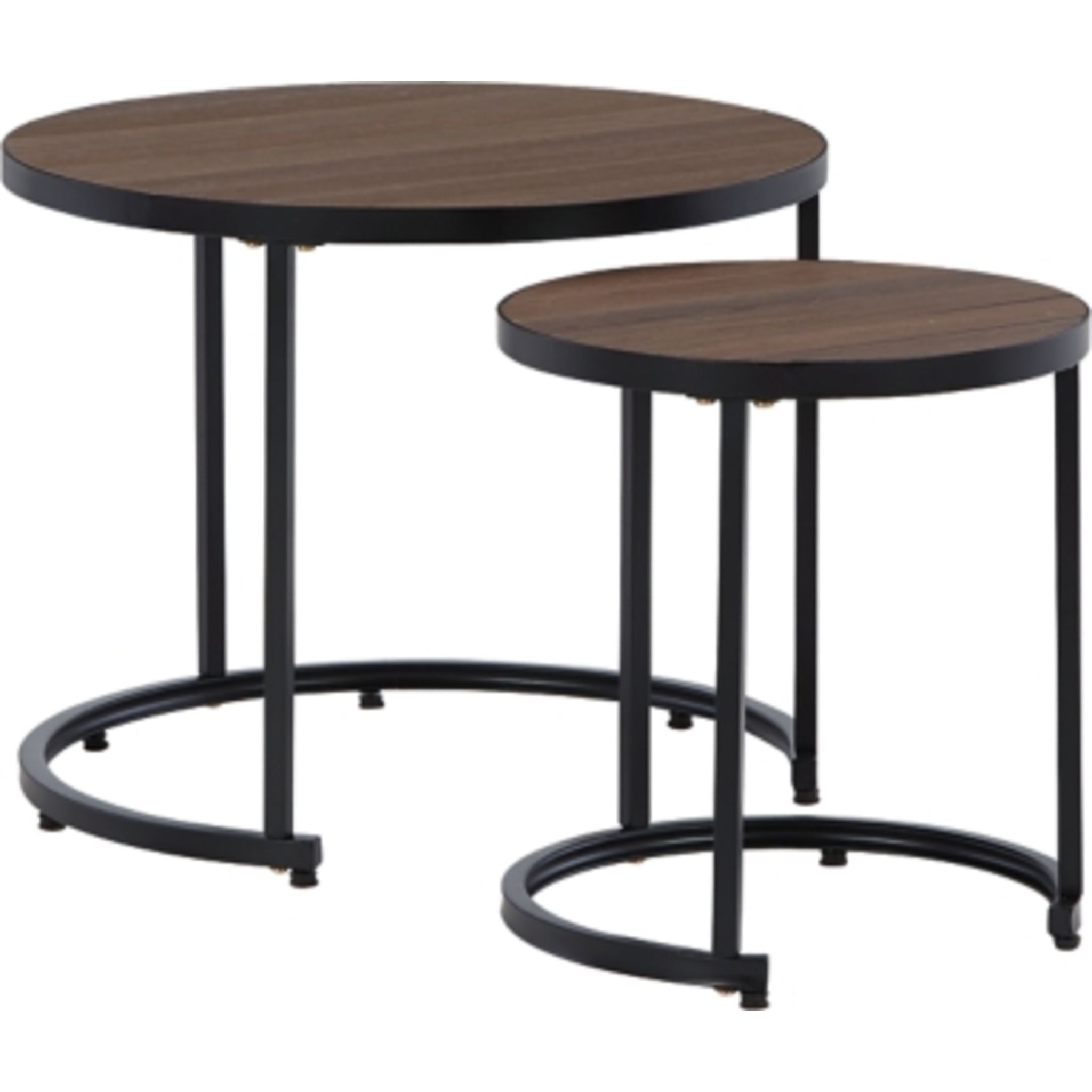 Ayla Outdoor Nesting End Table Set of 2 - Brown/Black Side Tables for Patio, Garden, or Balcony - Perfect for Coffee, Drinks, and Decor