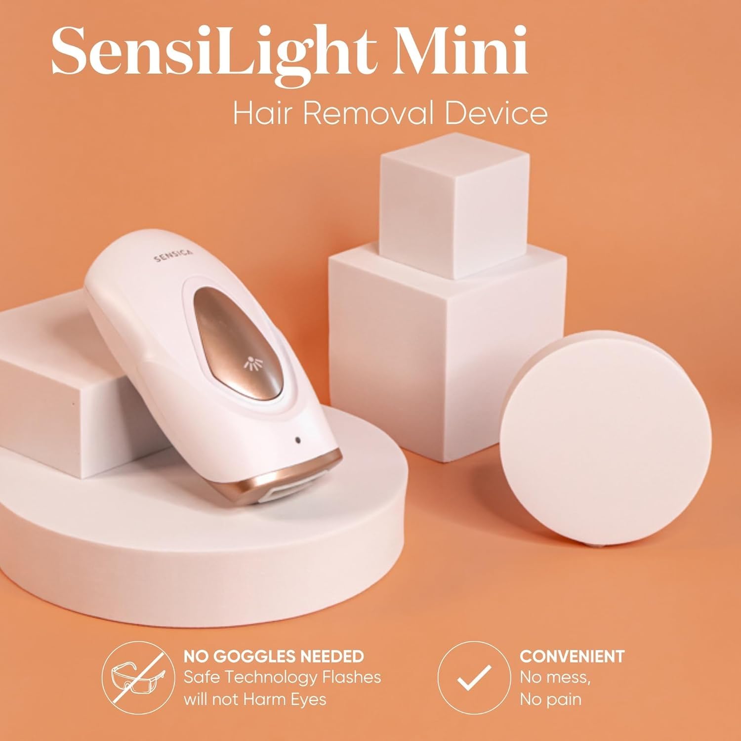 Sensica Sensilight Mini IPL Laser Hair Removal Device for Women & Men - Permanent Hair Remover for Body, Legs, Underarms, Bikini & Face - At-Home Hair Removal System with Professional Results - Perfect for Smooth Skin Before Beach Vacations, Weddings or Daily Use