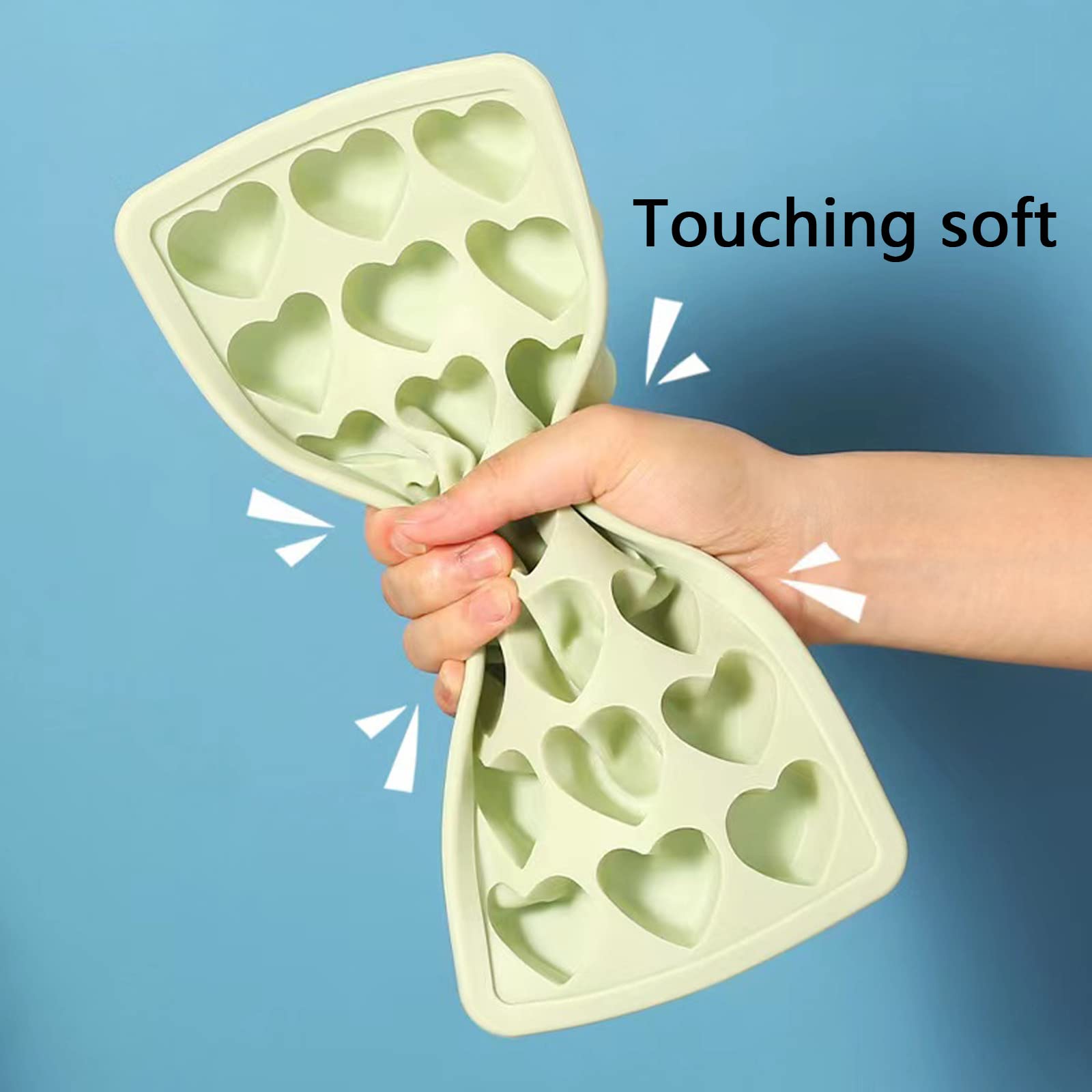 Heart Shaped Ice Cube Tray with Lid - 21 Holes, BPA Free Silicone for Cocktails & Drinks