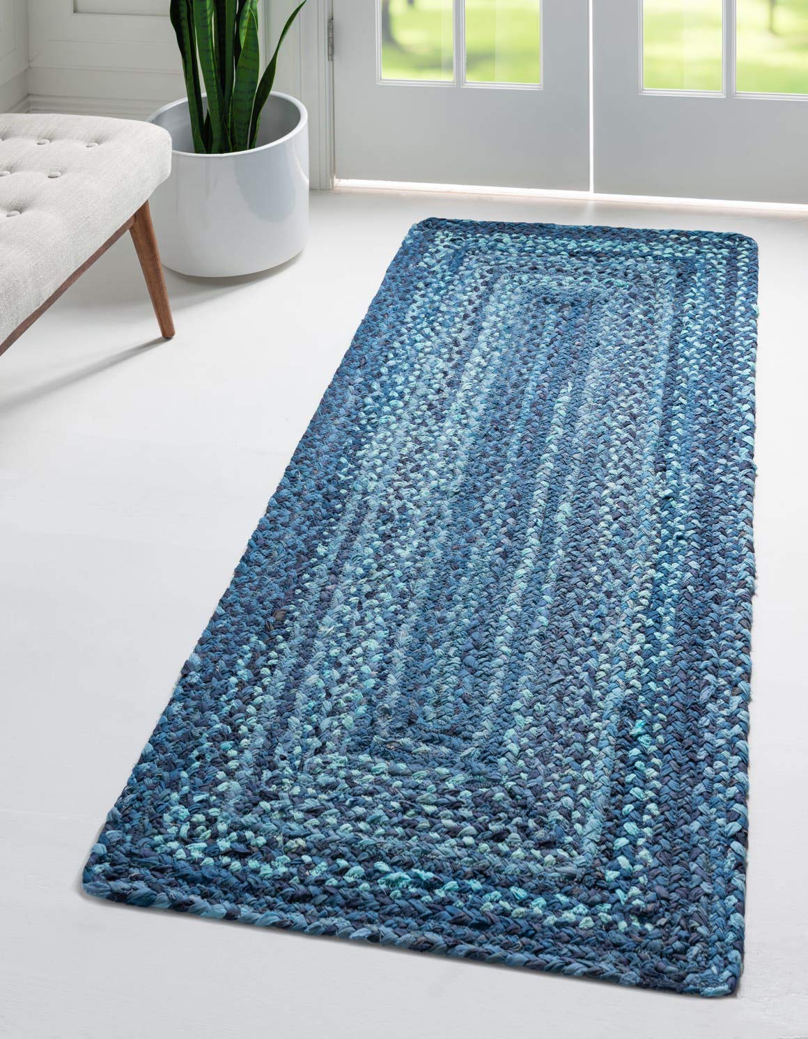 Unique Loom Braided Chindi Collection Area Rug - 2'6