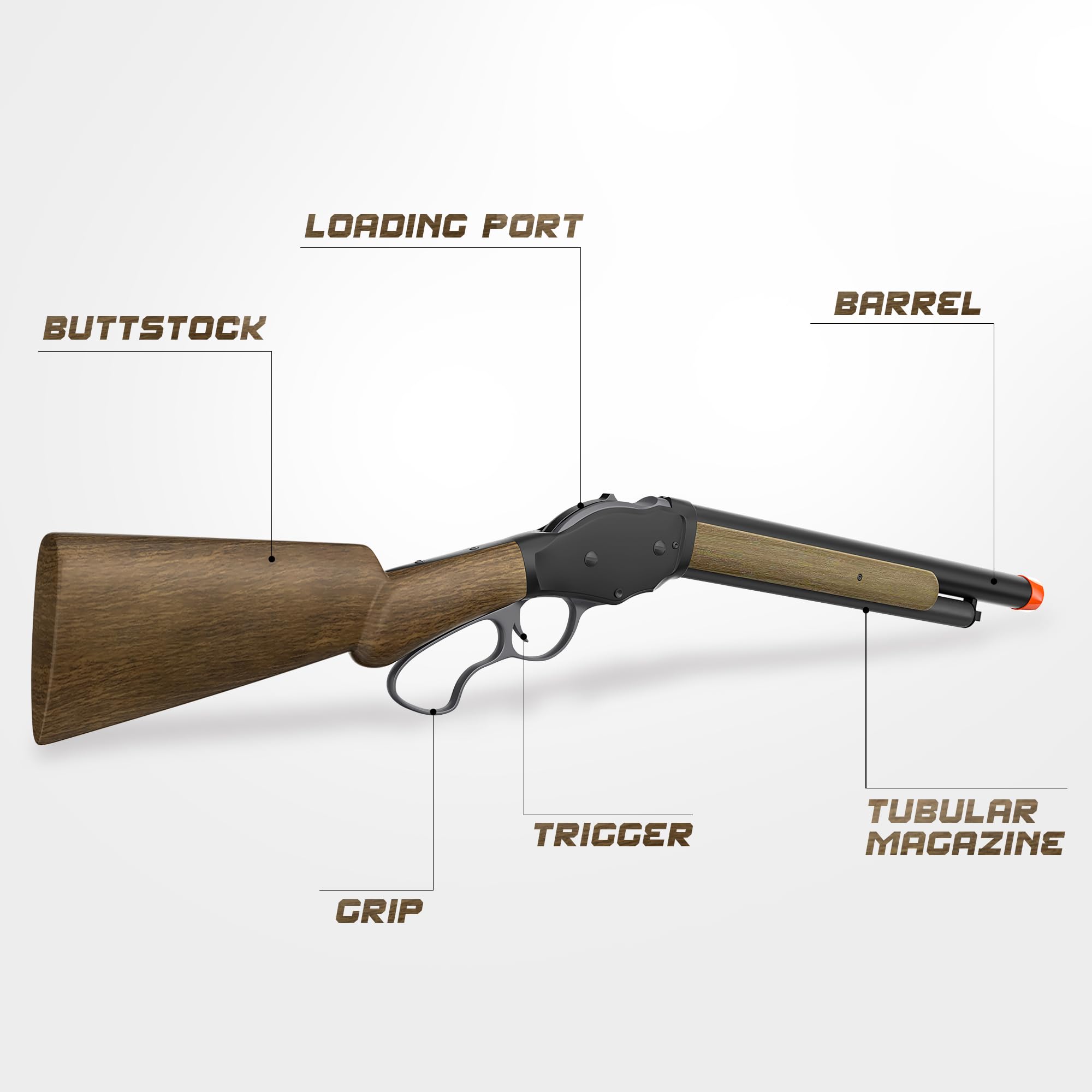 Shell Ejecting Toy Shotgun with Soft Bullets - Lever Action Design for Kids & Adults 14+ - Perfect for Outdoor Play, Nerf Battles & Target Practice