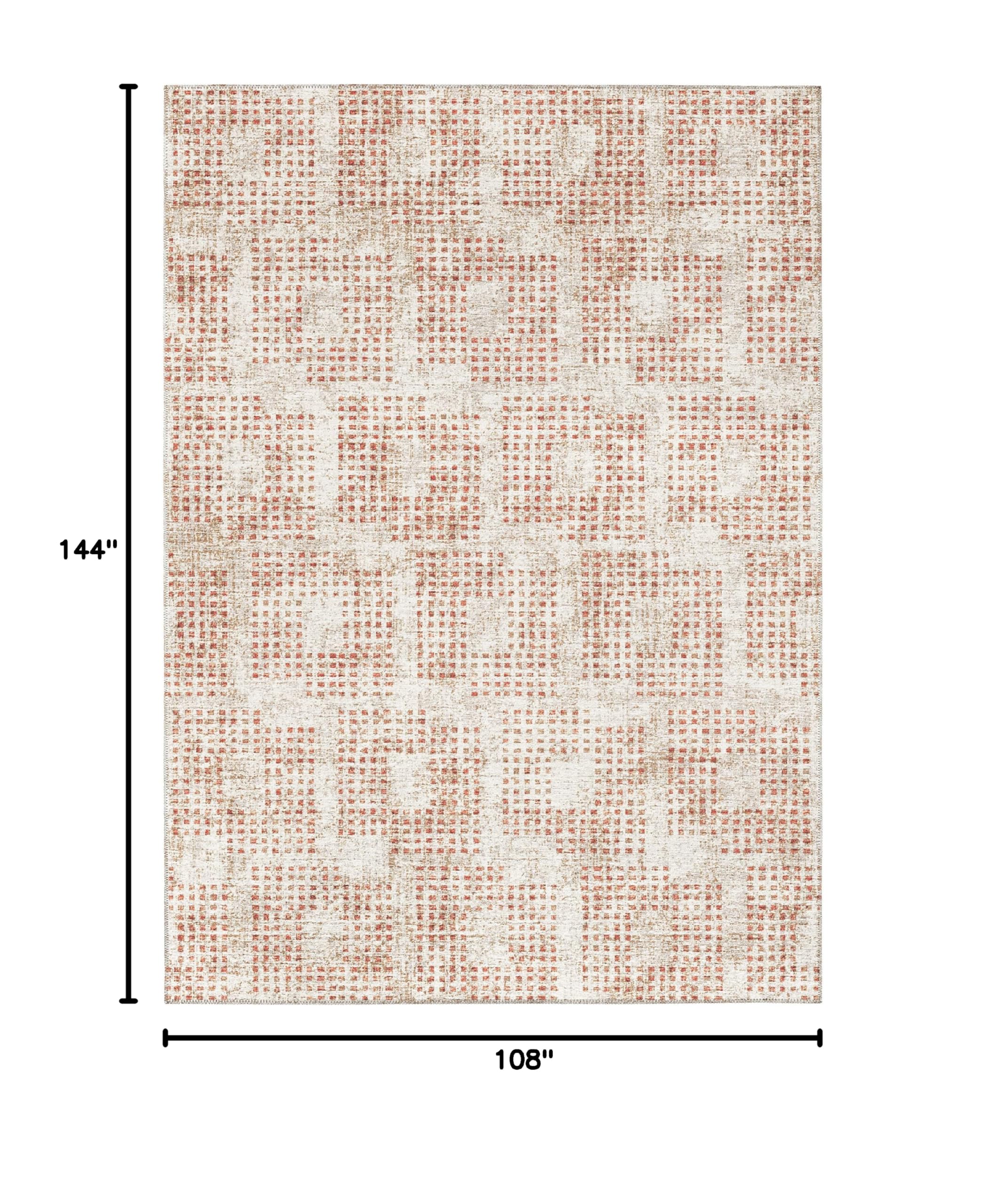 Addison Rugs Eleanor AER31 Spice 9' x 12' Indoor/Outdoor Area Rug - Machine Washable, Non-Shedding, Easy Clean - Perfect for Bedroom, Living Room, Dining Room, Kitchen & Patio - Durable & Stylish Home Decor for All Seasons