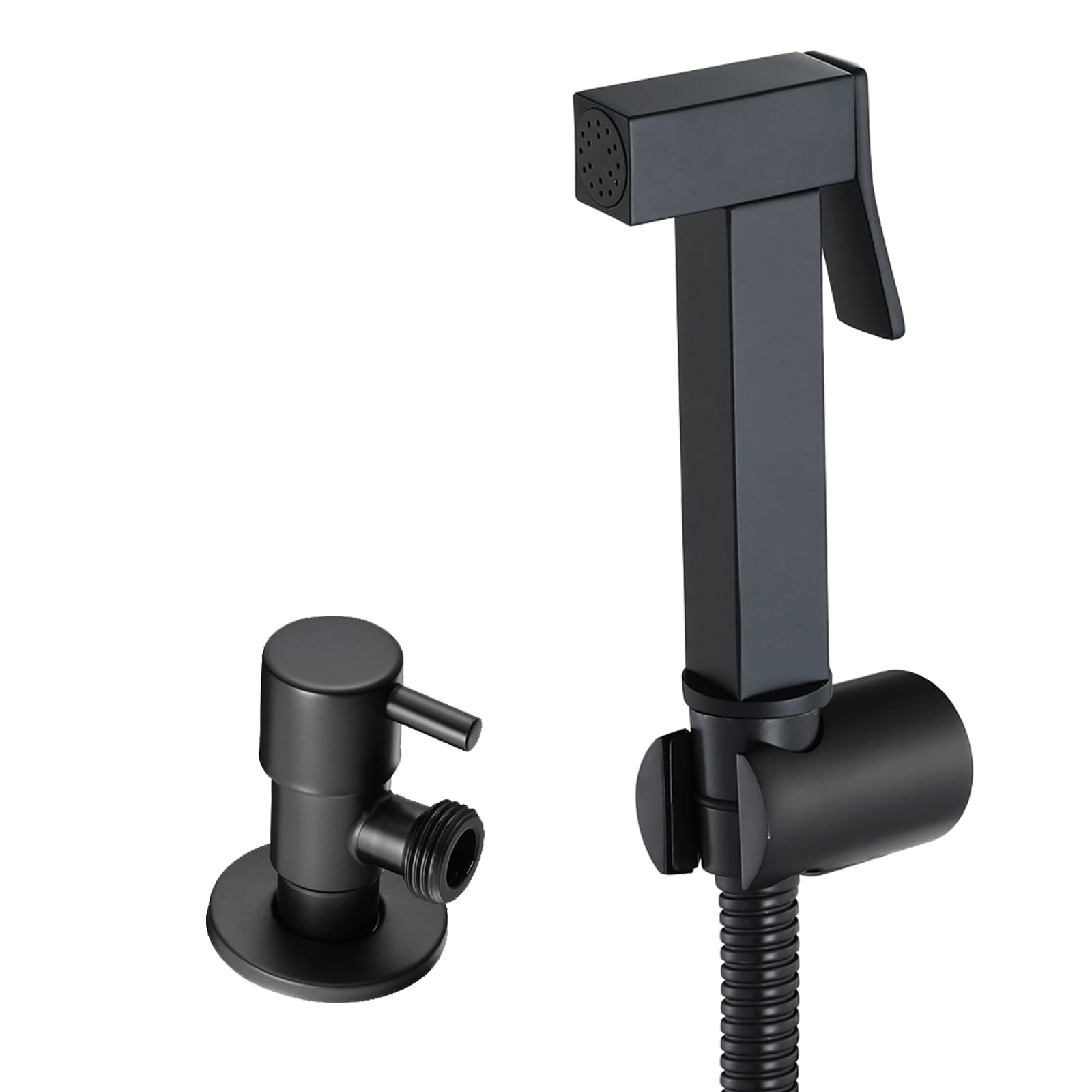 Portable Handheld Toilet Sprayer - Square Brass Shower Faucet Attachment for Bathroom Cleaning, Cloth Diaper Washing & Hygiene (Gold/Black) | Perfect for Baby Care, Pet Cleaning & Household Sanitation