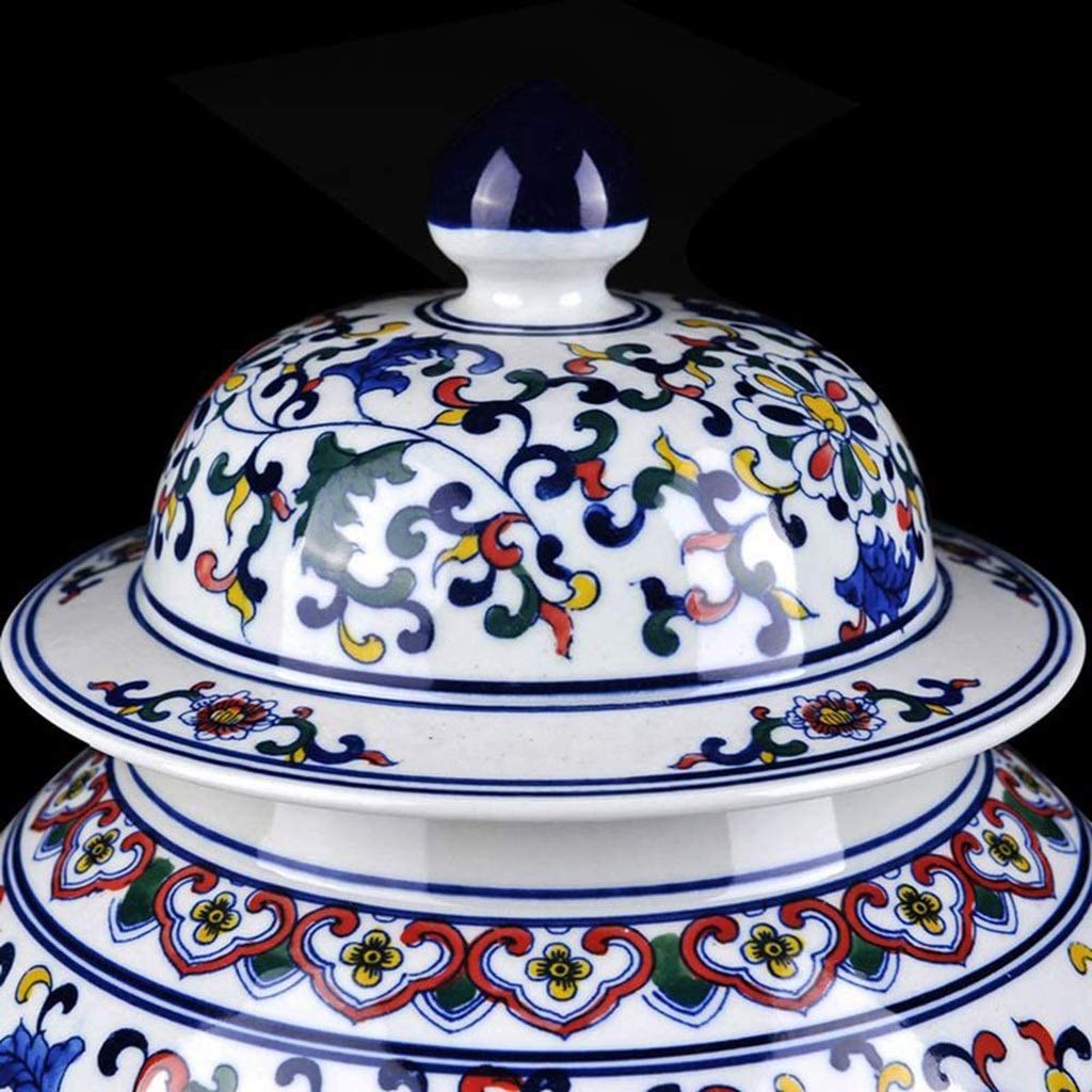 Antique Blue and White Chinese Porcelain Vase - Handcrafted Ceramic Ginger Jar for Flowers, Home Decor | Perfect for Living Room, Bedroom, Office & Wedding Centerpiece