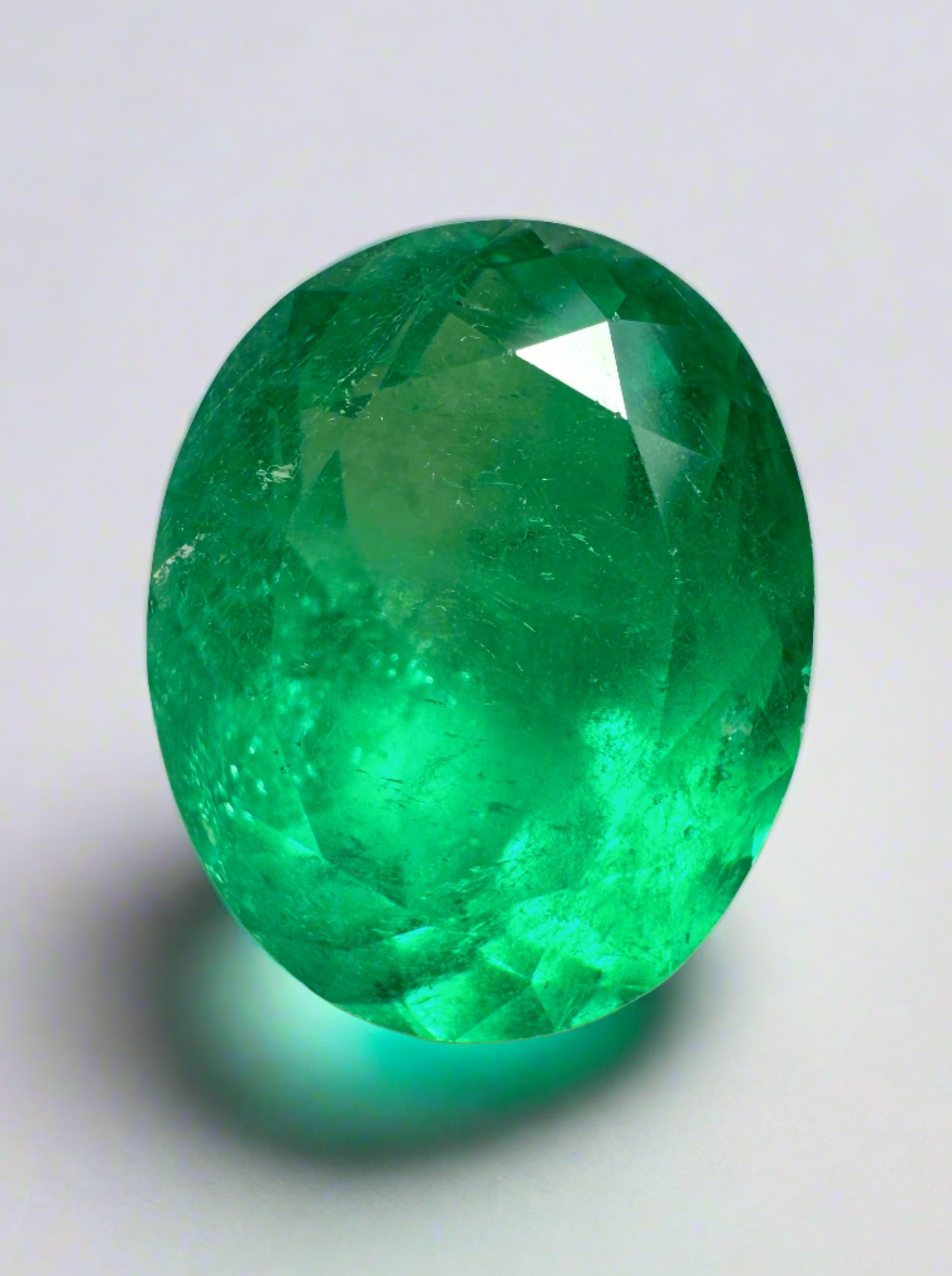 6.89 Carat Muzo Yellowish Green Natural Loose Colombian Emerald - Oval Cut 13.6x11mm for Jewelry Making, Engagement Rings & Luxury Gifts