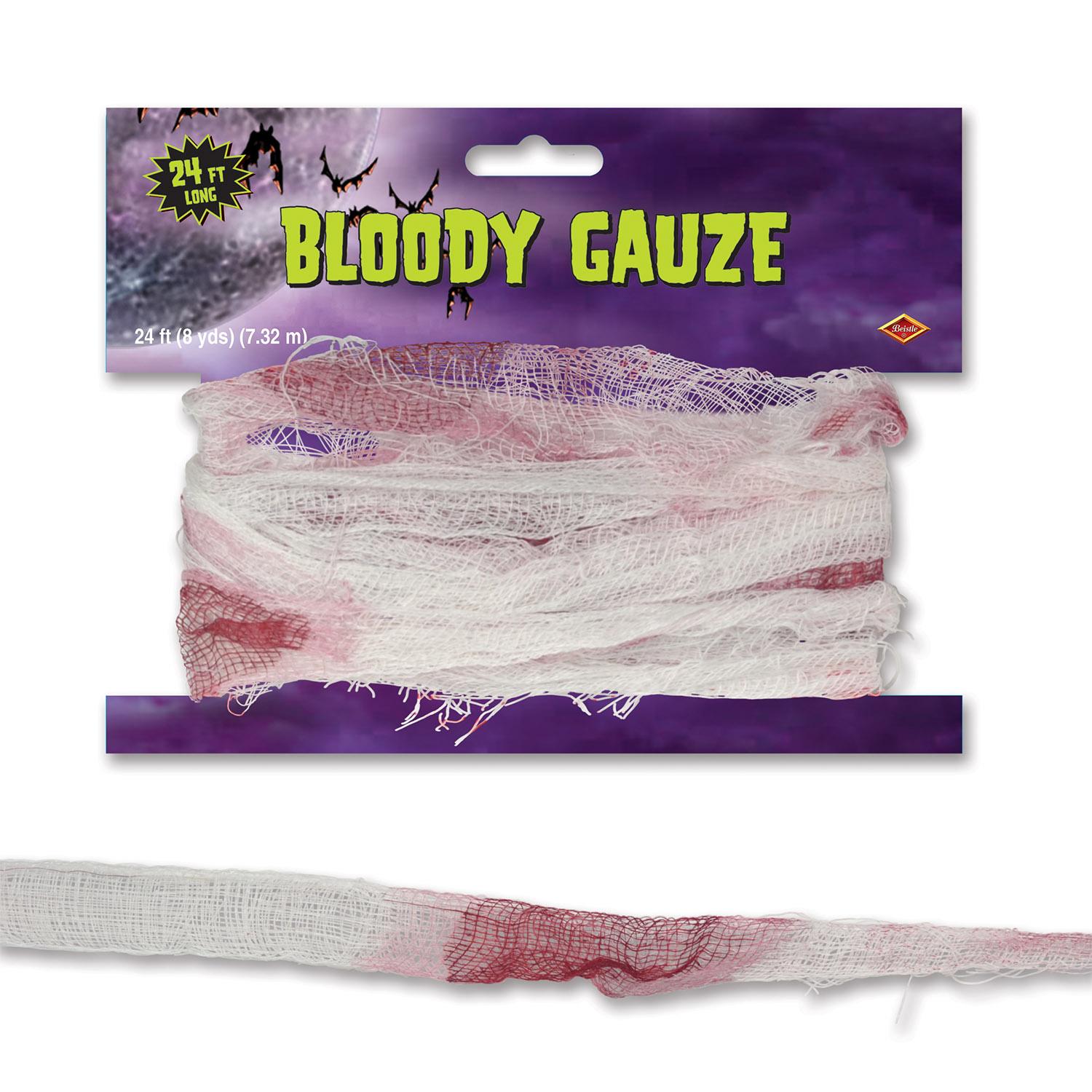 12 Pack Beistle Halloween Bloody Gauze Bandage Rolls - Premium Fake Wound Dressings for Scary Costumes, Horror Parties & Haunted House Decorations