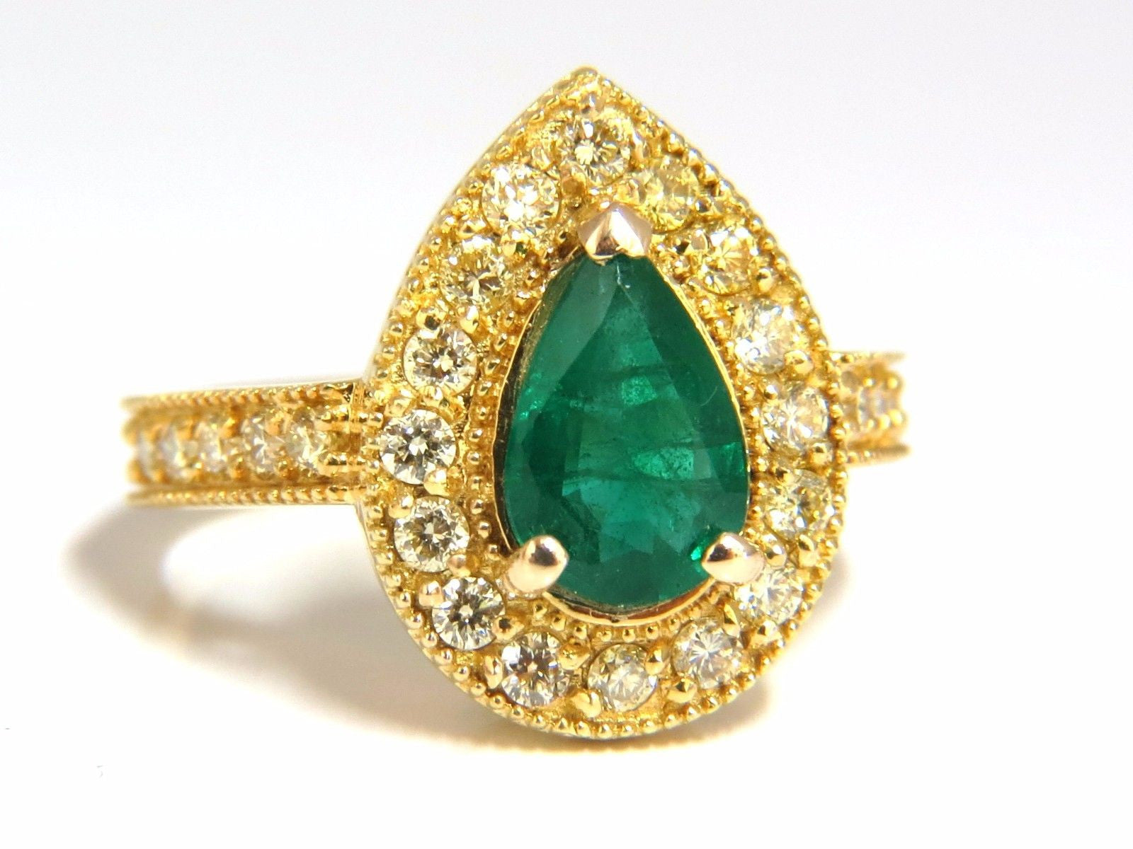 2.85ct Natural Pear Brilliant Emerald Diamond Ring in 14K Gold with G/VS Clarity + Fancy Yellow Diamonds | Elegant Engagement, Wedding, or Anniversary Jewelry Gift