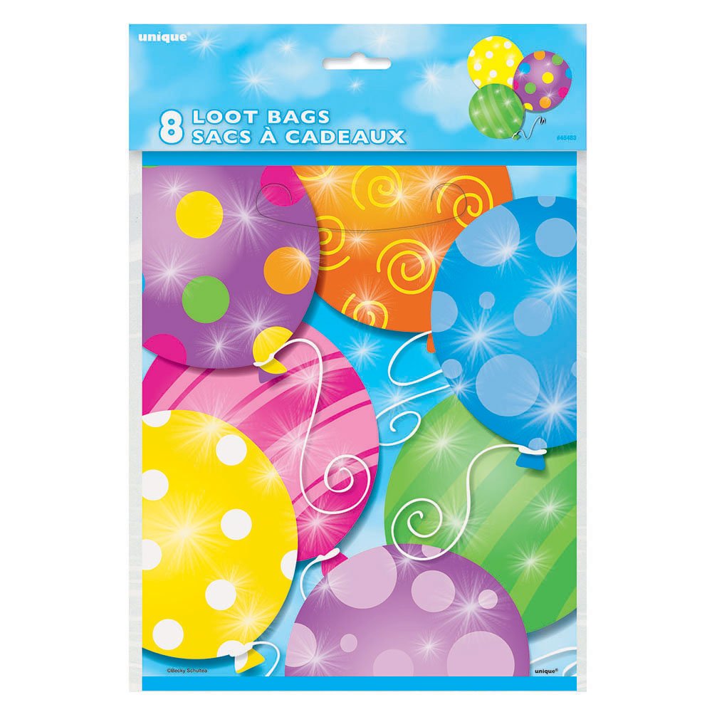 Twinkle Balloons Goodie Bags - 8 Pack Premium Party Favor Bags for Birthday, Baby Shower & Wedding Celebrations