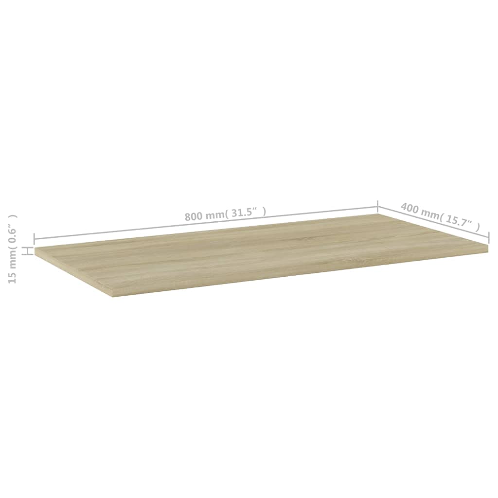 SKM Bookshelf Boards - Set of 4 Sonoma Oak Chipboard Shelves (31.5
