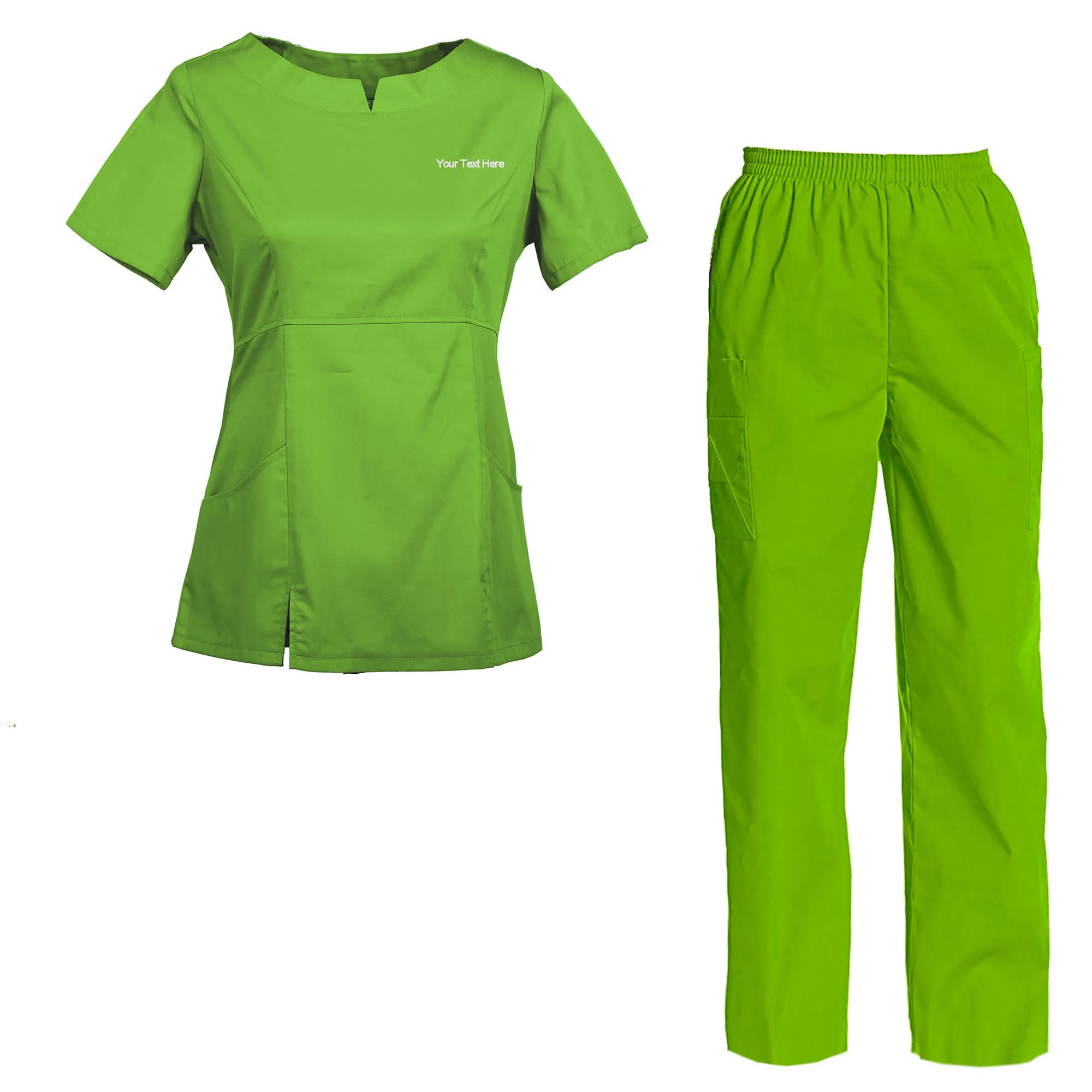 TAILOR'S Women's Embroidered Scrub Set - Customizable Top & Pants with Personalized Text | Perfect for Nurses, Doctors & Healthcare Professionals