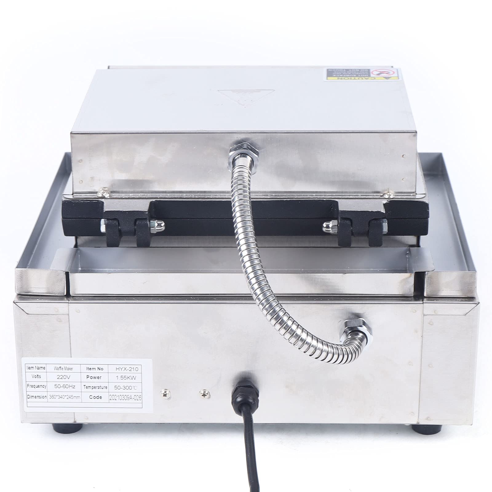 Commercial 5-Hole Plum Flower Donut Maker Machine - 1500W Electric Waffle Iron with Nonstick Coating, 110V for Bakery & Restaurant (Silver & Black) - Perfect for Making Mini Doughnuts, Waffles & Breakfast Pastries
