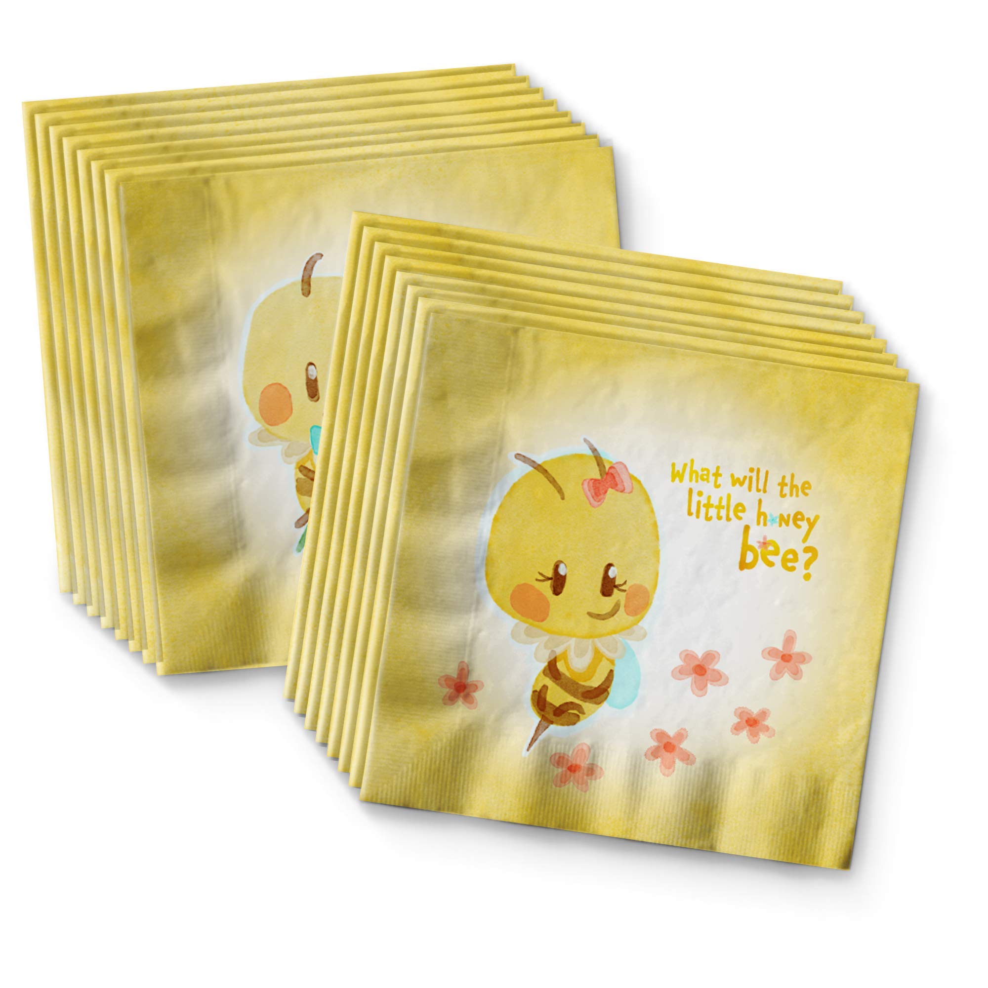Little Honey Bee Gender Reveal Party Supplies Set - 16-Piece Tableware Kit with Plates, Napkins & Cups | Perfect for Baby Shower, Gender Announcement & Themed Celebrations