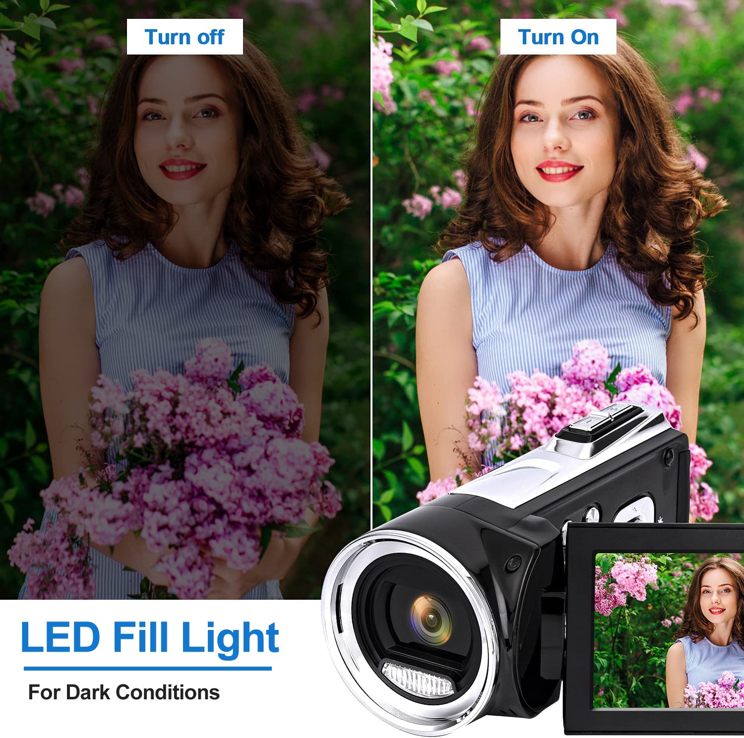 Vmotal 2.7K Camcorder with Flip Screen - for Kids, Beginners & Vlogging