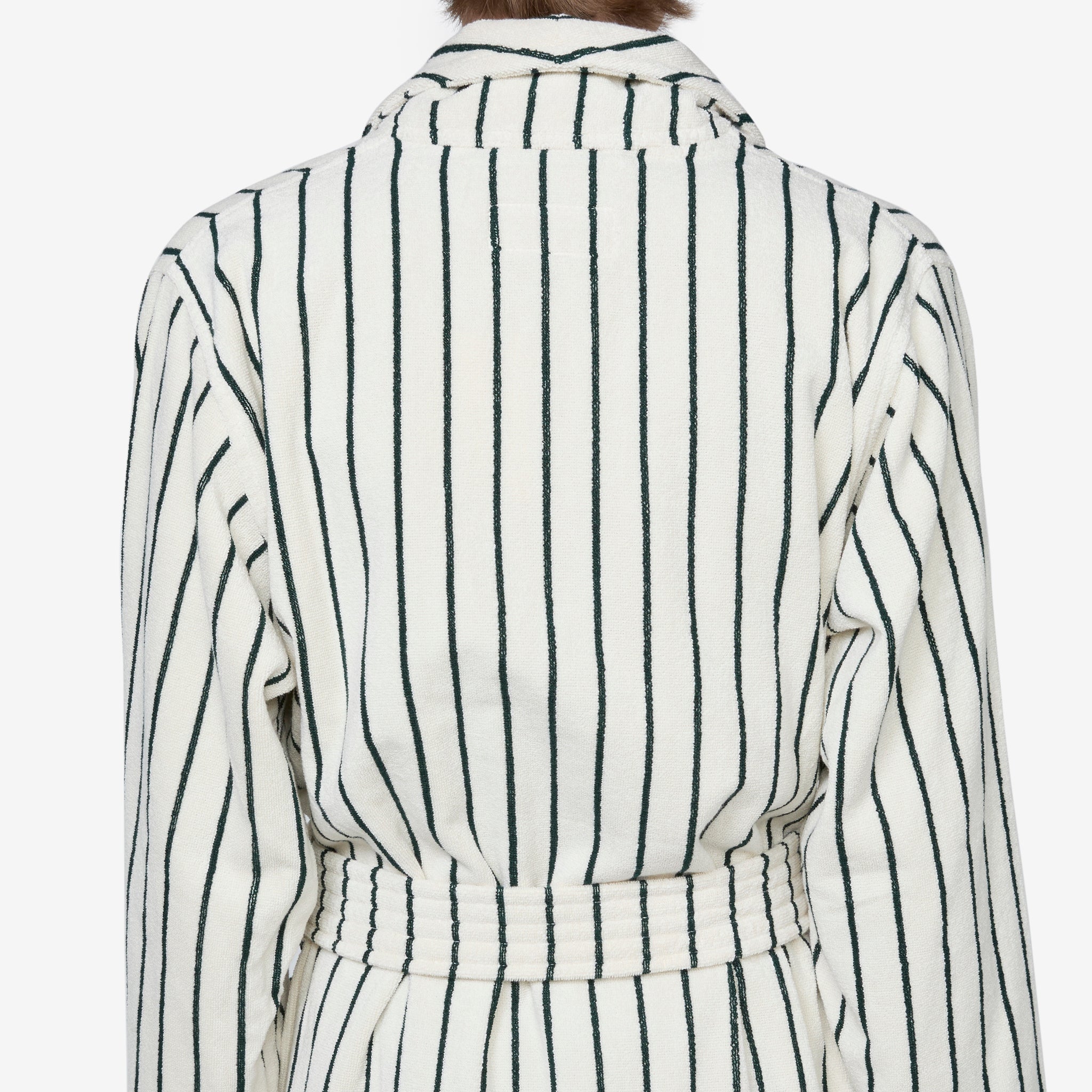 Premium Classic Cotton Bathrobe for Men & Women - Soft Racing Green Stripes Design - Cozy Loungewear for Spa, Home & Hotel Use