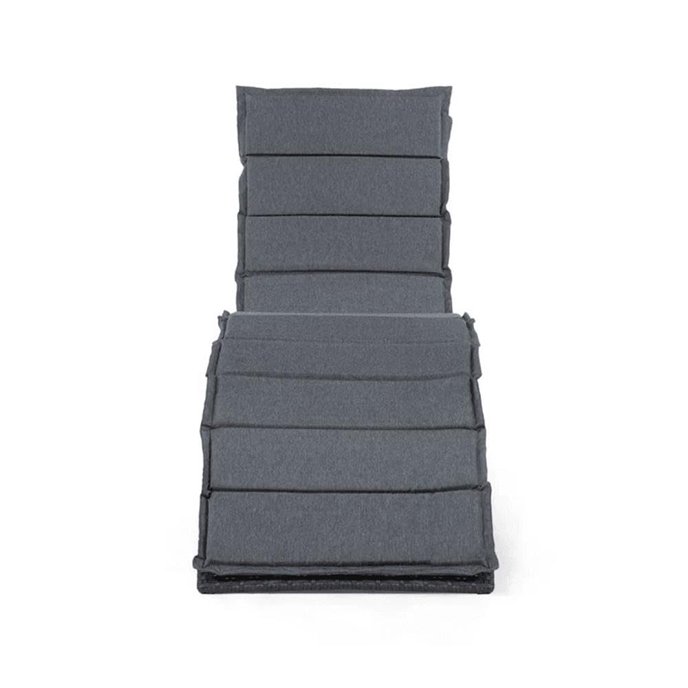 Furniture of America Muse & Lounge Co. Fields Outdoor Chaise Lounge - Gray PE Wicker Rattan Patio Furniture for Poolside, Garden & Backyard Relaxation