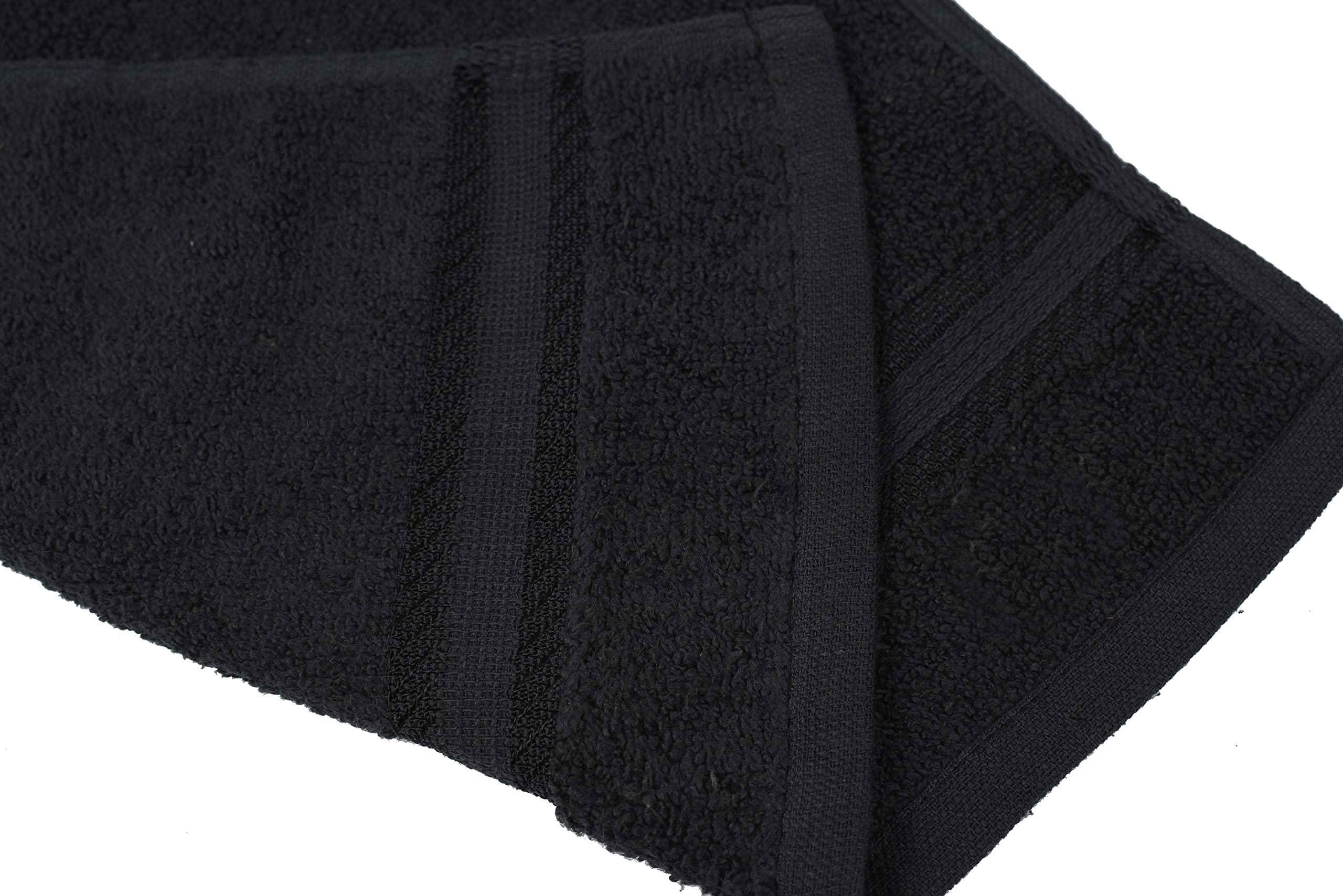12 Pack Premium 100% Soft Cotton Face Towels - 13x13 Inch, Absorbent & Durable Ring Spun Washcloths for Household, Spa, Gym & Hotel Use - Ideal for Skincare, Makeup Removal & Gentle Exfoliation (Black)