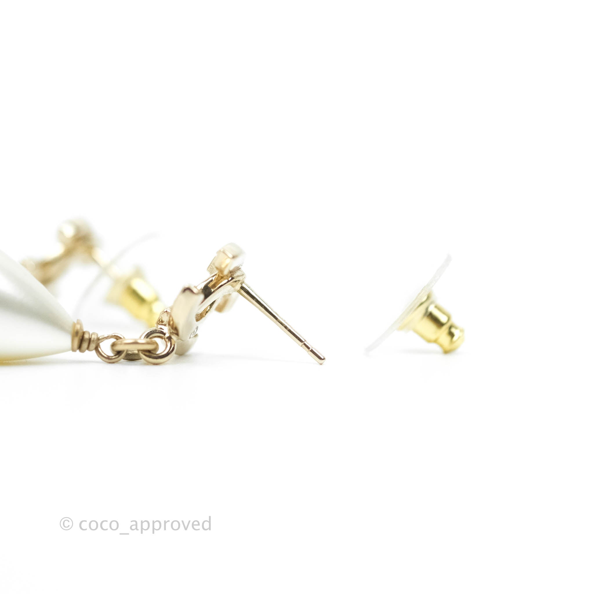 Chanel CC Rhinestone Drop Earrings Gold Tone 21A - Luxury Fashion Jewelry for Women | Perfect for Parties, Weddings & Special Occasions