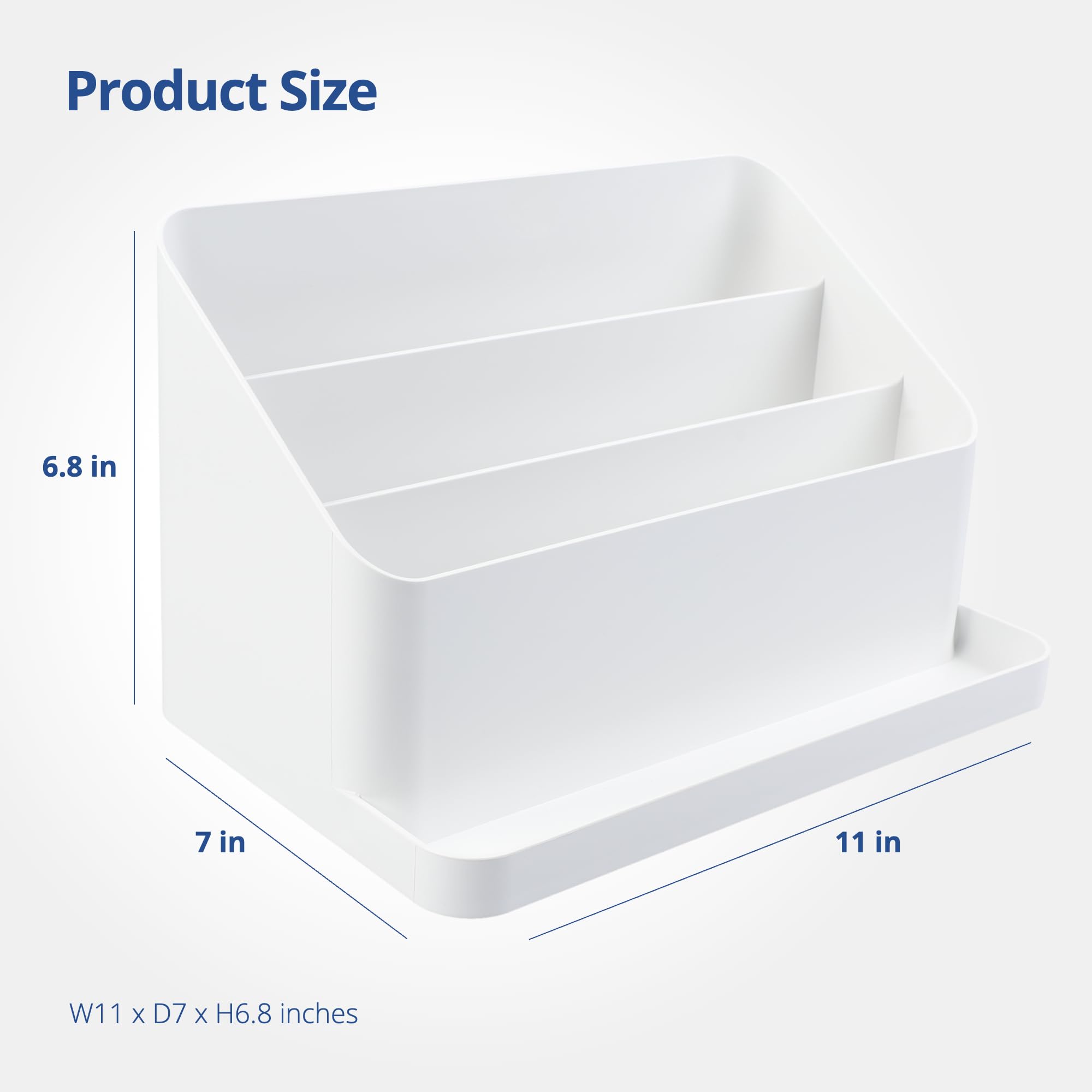 BLUE GINKGO Large Desk Organizer - Premium Office & Craft Storage Solution | White Stationery Organizer, Pencil & Pen Holder | Made in Korea | Perfect for Home Office, Study Desk & School Supplies Organization
