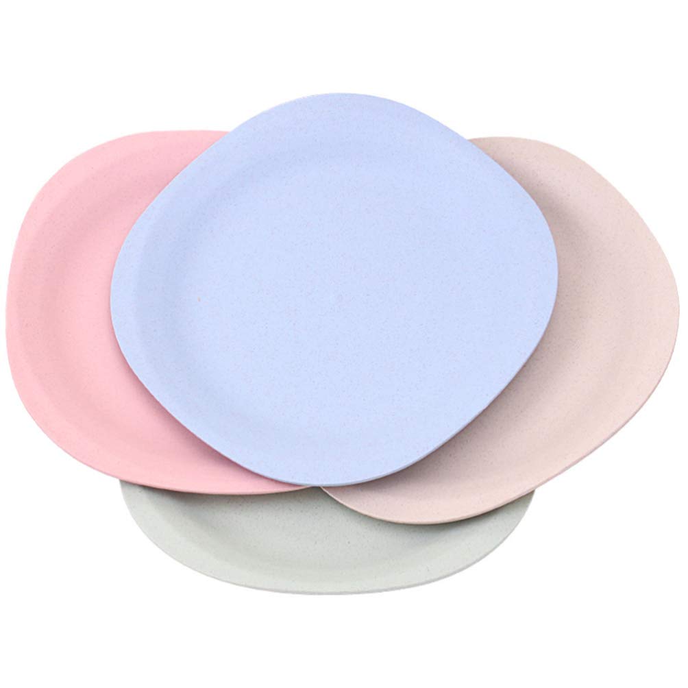 Eco-Friendly 4-Piece Wheat Straw Dinner Plates Set - Unbreakable, Lightweight Salad & Appetizer Dishes for Home, Kitchen, Picnic & Outdoor Dining