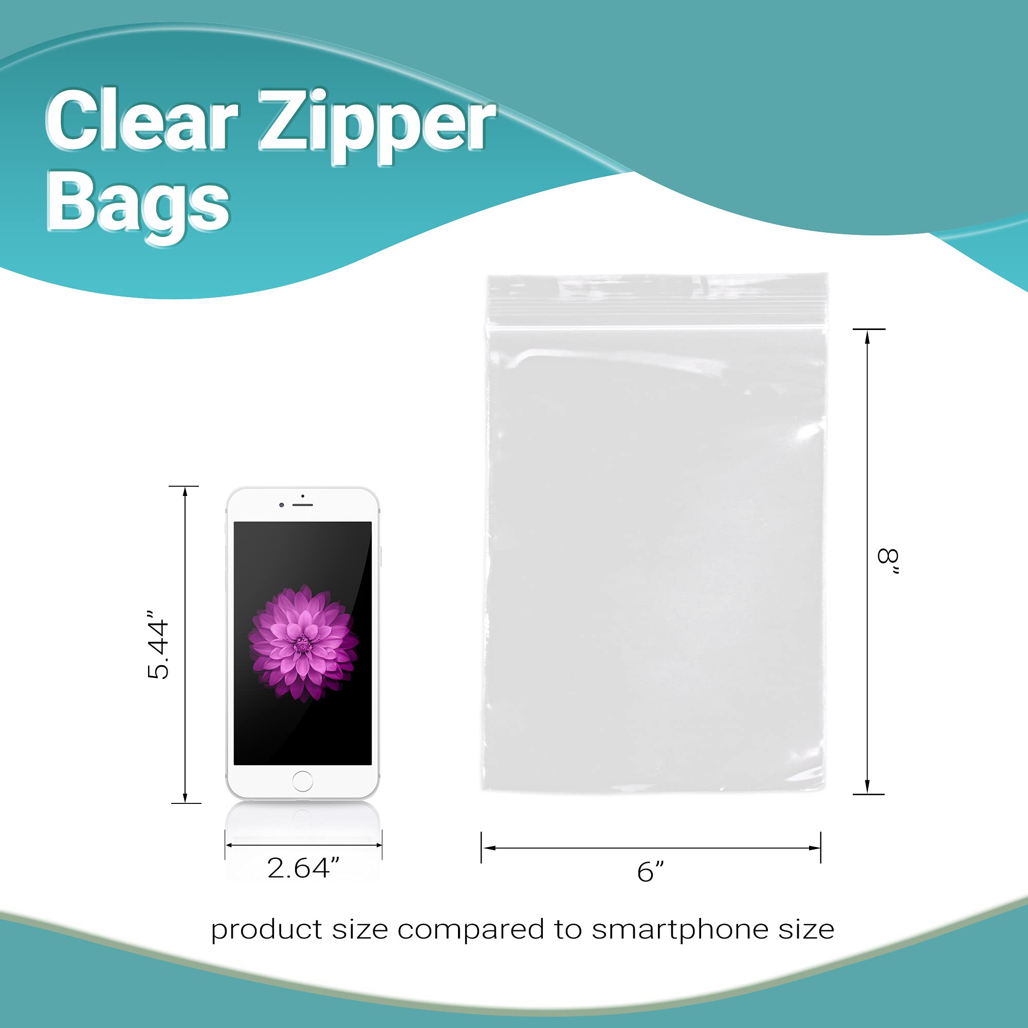 APQ 1000 Pack Heavy Duty 6x8 Inch Zipper Bags - 6 Mil Single Track Polyethylene Storage Bags for Food, Industrial & Medical Use | Perfect for Organizing, Packing & Storing Supplies
