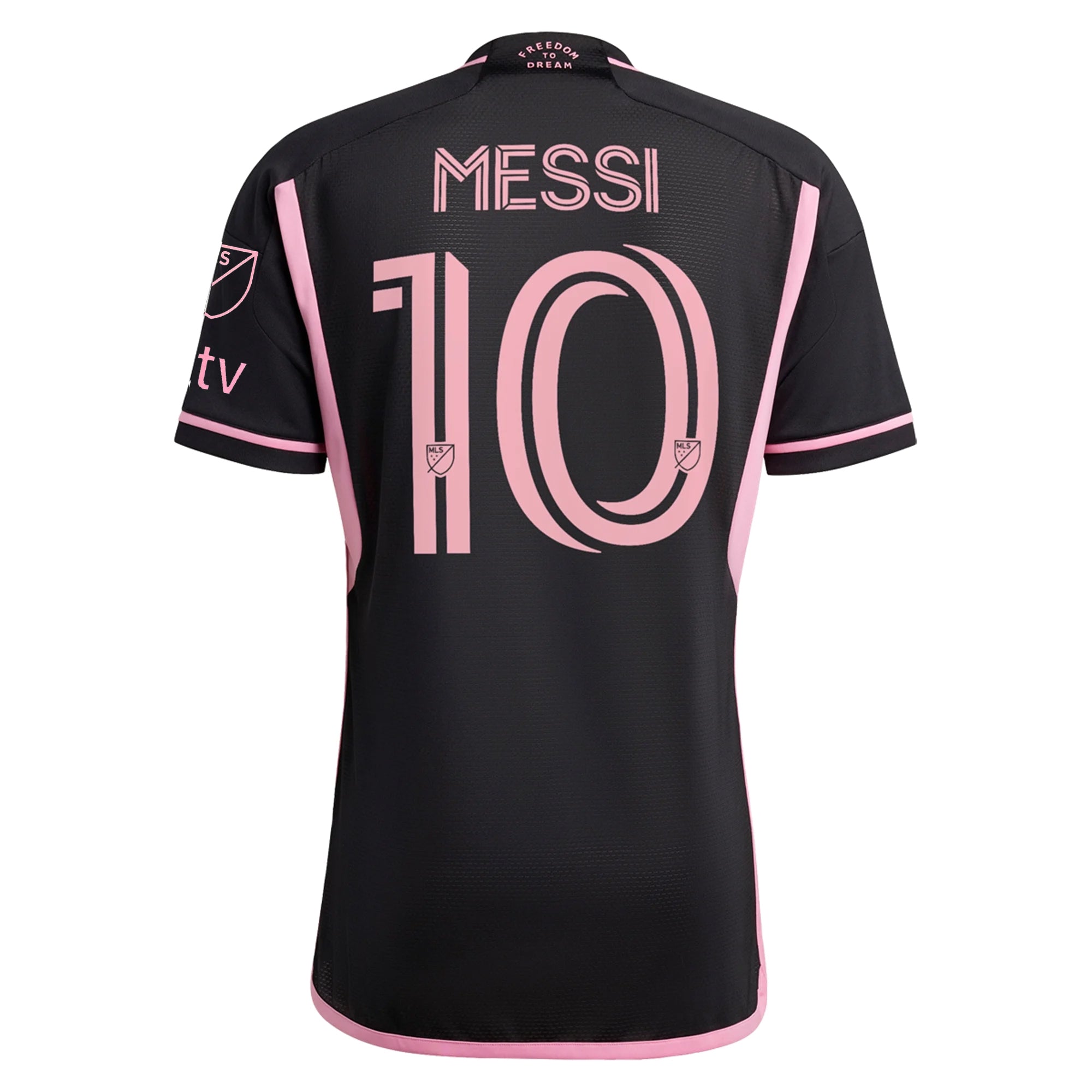 Authentic Adidas Inter Miami Lionel Messi Away Jersey 2023-2024 with MLS Patches - Black & Pink Soccer Shirt for Fans & Collectors - Perfect for Matchdays, Gifts & Sports Events
