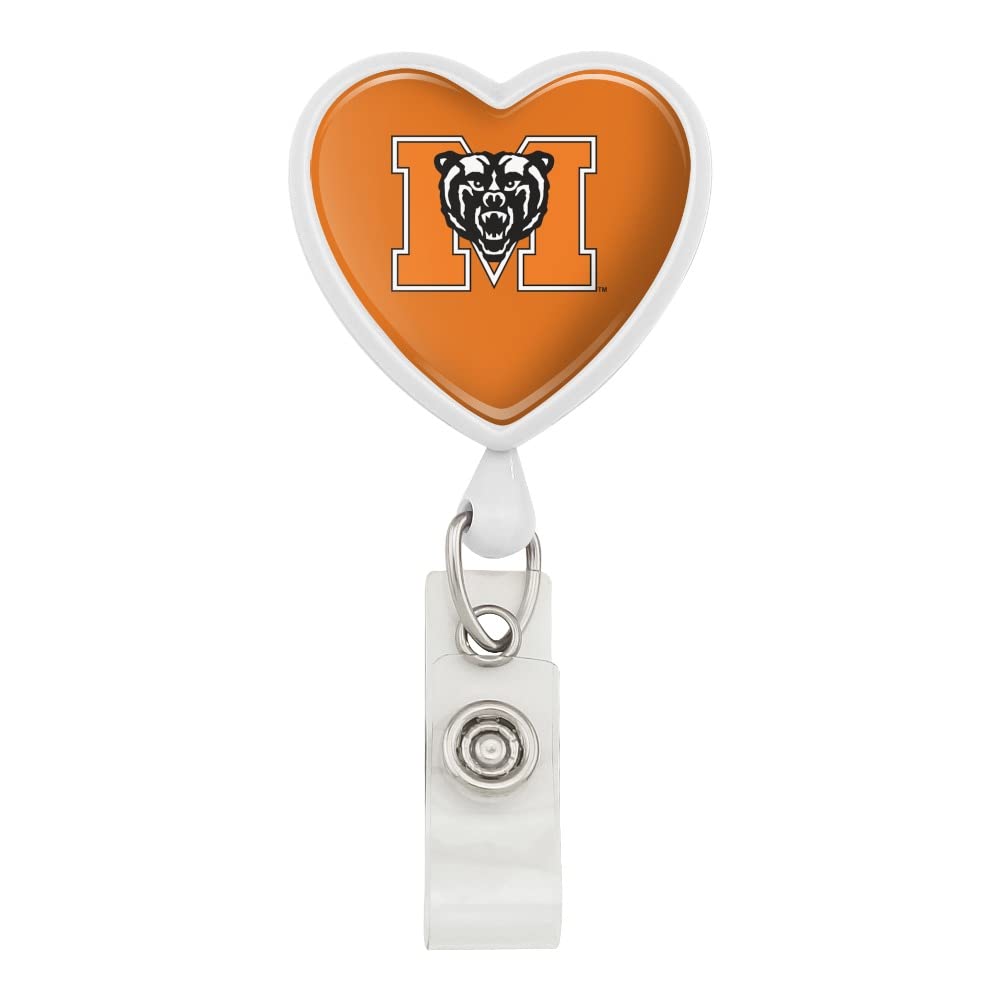 Mercer University Logo Heart Lanyard - Retractable Badge Reel with ID Card Holder for School, Work & Events - Perfect for Teachers, Students & Staff