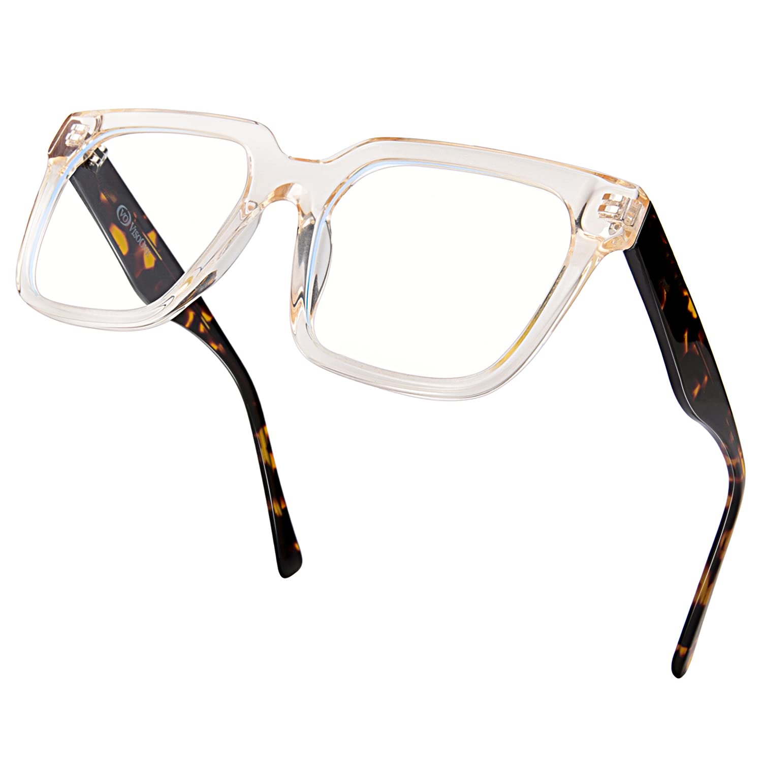 VISOONE TR90 Blue Light Blocking Computer Glasses - Rectangle Frame for Women & Men | Anti-Eye Strain for Office Work, Gaming & Screen Time