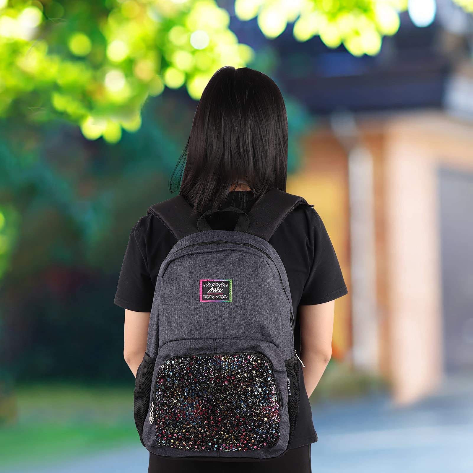 Stylish School Backpack for Students - Durable Book Bag with Shining Shoulder Straps for School, Travel & Outdoor Activities - Perfect Gift Idea (Black)