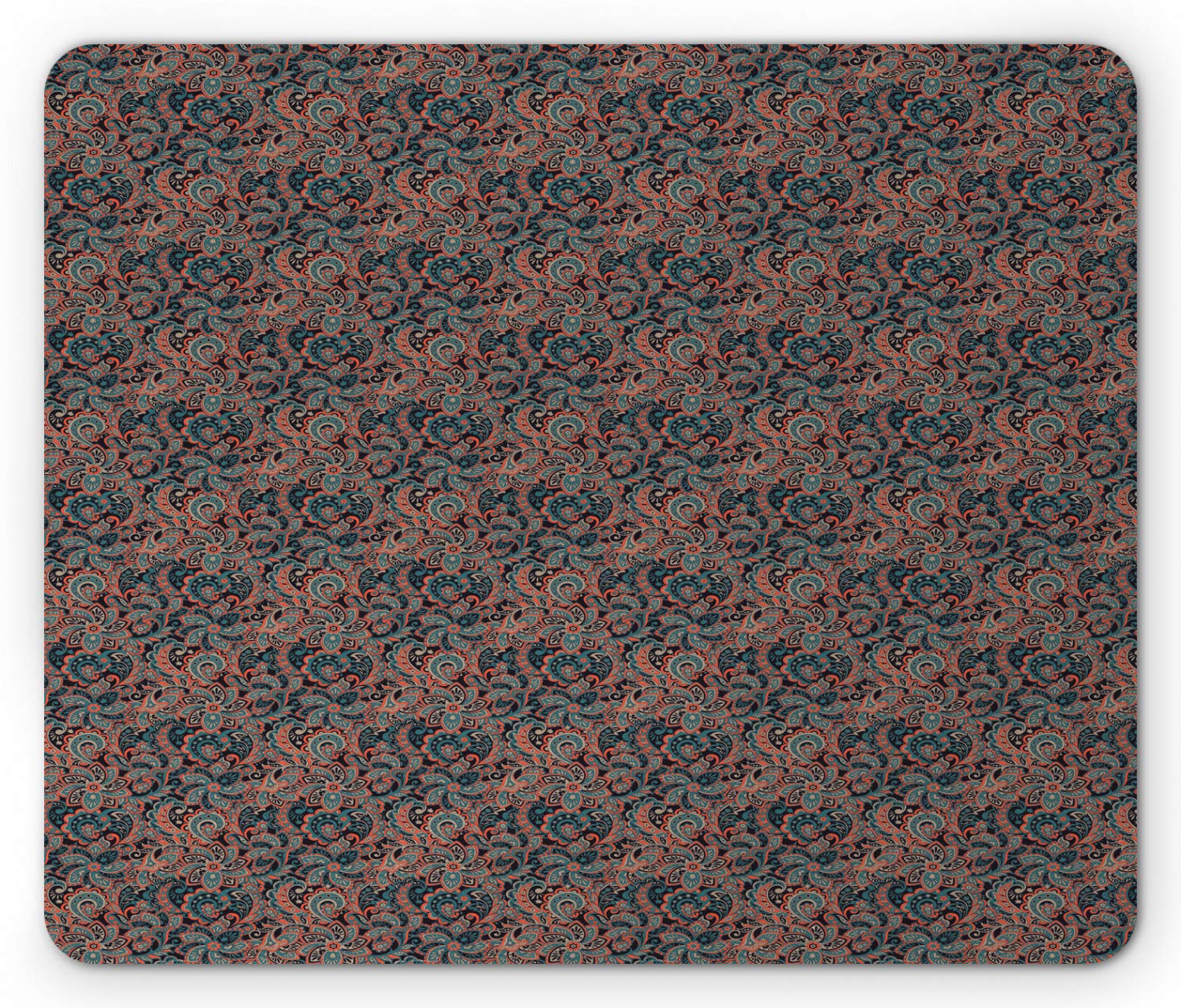 Ambesonne Persian Mouse Pad - Paisley Pattern Oriental Style Flower Design Middle Eastern Leaf Motifs, Non-Slip Rubber Base, Standard Size Rectangle Mousepad for Office & Gaming (Multicolor) - Perfect for Home, Office & Computer Workstations