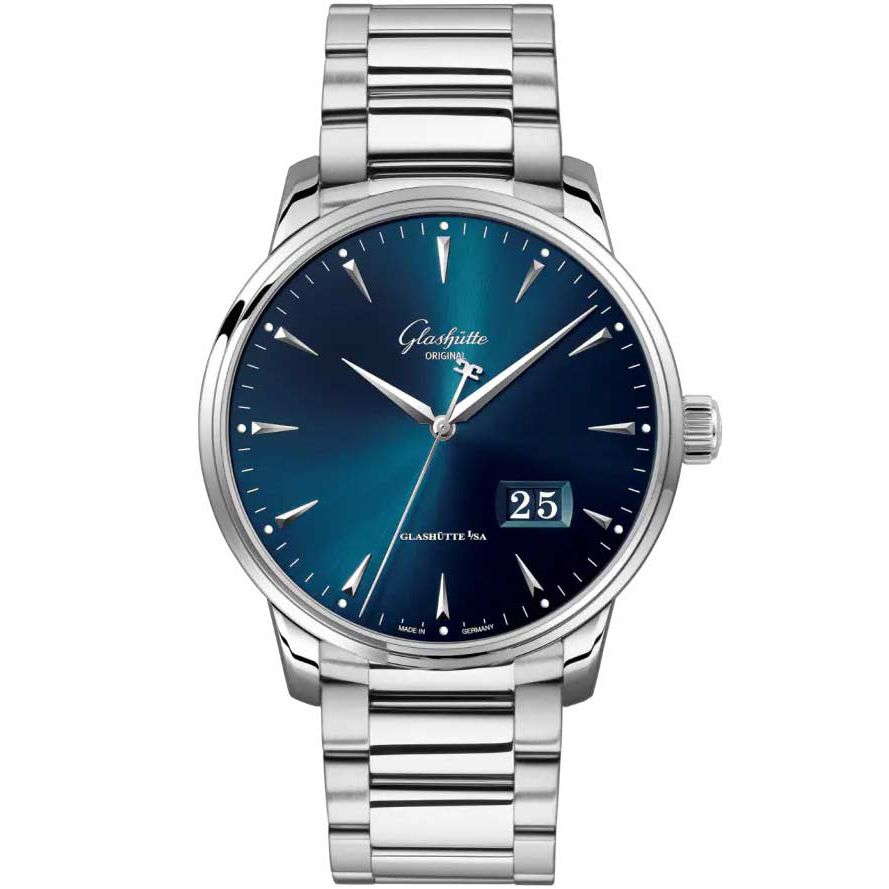 Glashutte Original Senator Excellence Panorama Date Stainless Steel Men's Watch - Luxury Automatic Timepiece for Business, Formal Events & Collectors