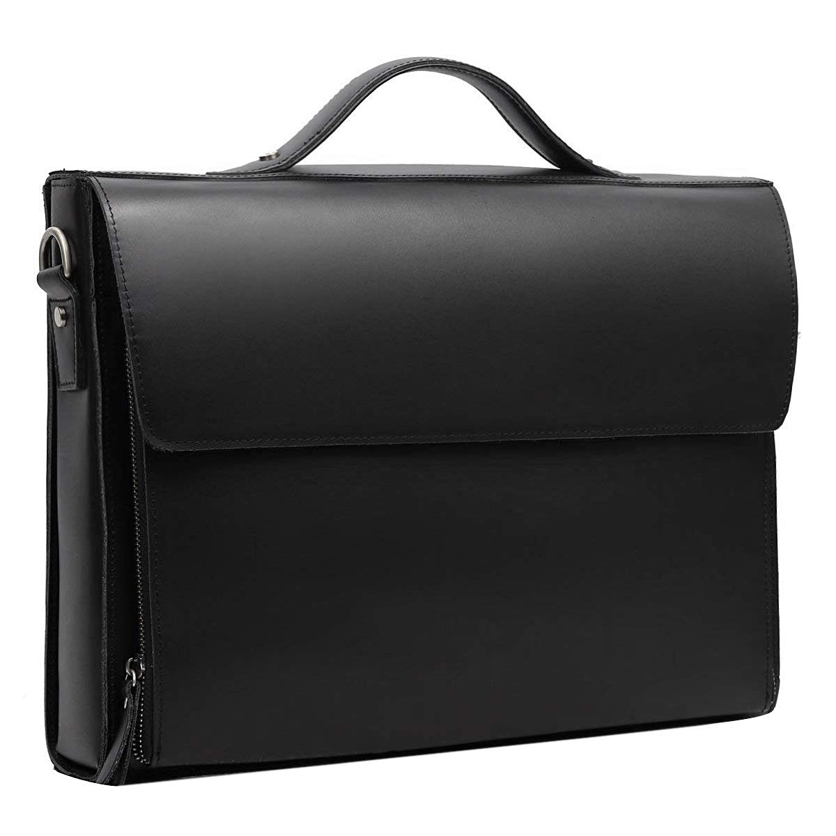 Premium Genuine Leather Briefcase for Men - Stylish Laptop Messenger Bag with Shoulder Strap - Ideal for Business, Work & Travel - Durable Office & Commuter Bag for Professionals