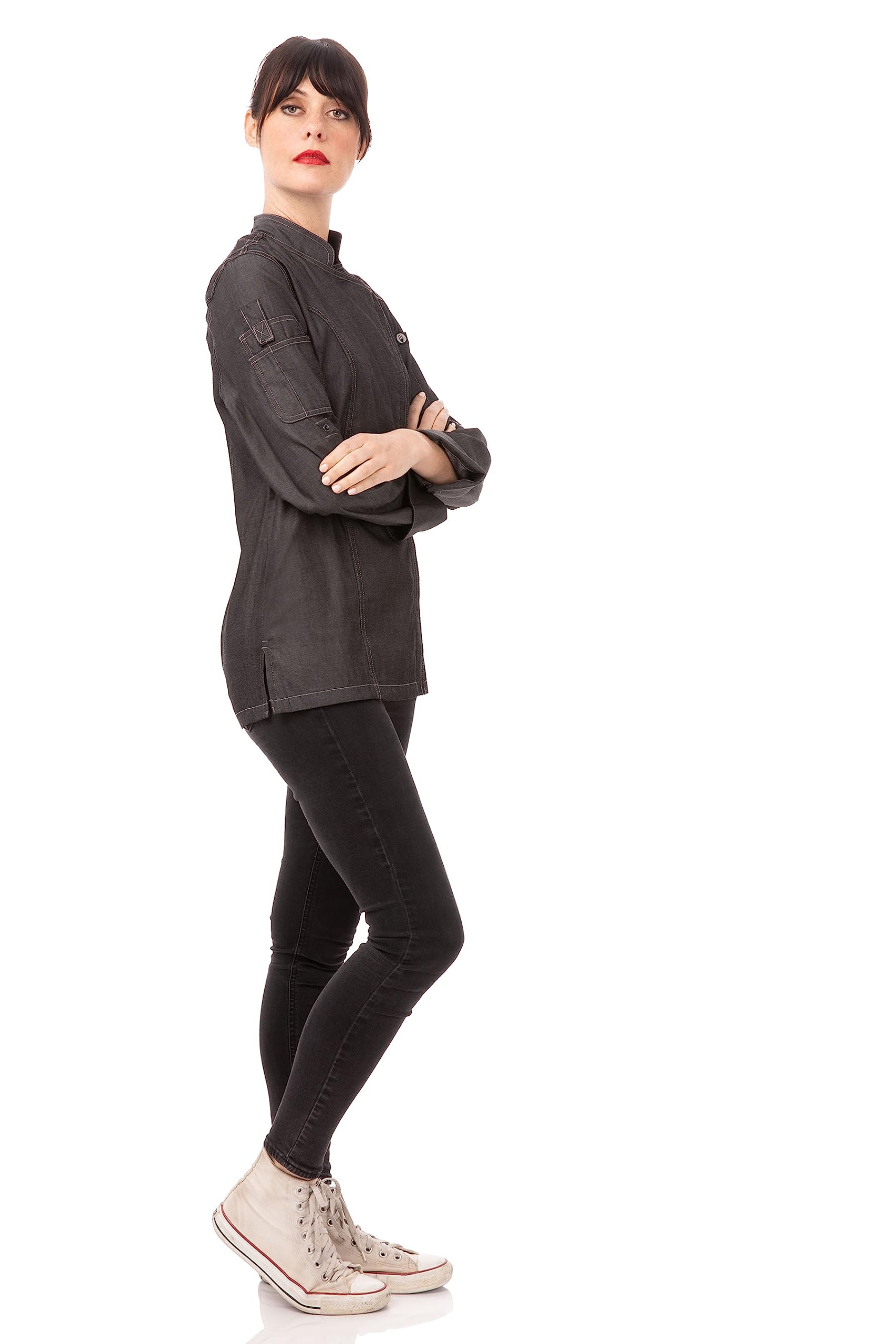 Chef Works Women's Gramercy Denim Chef Coat - Professional Kitchen Apparel for Cooking, Baking & Culinary Arts | Perfect for Chefs, Bakers & Restaurant Staff