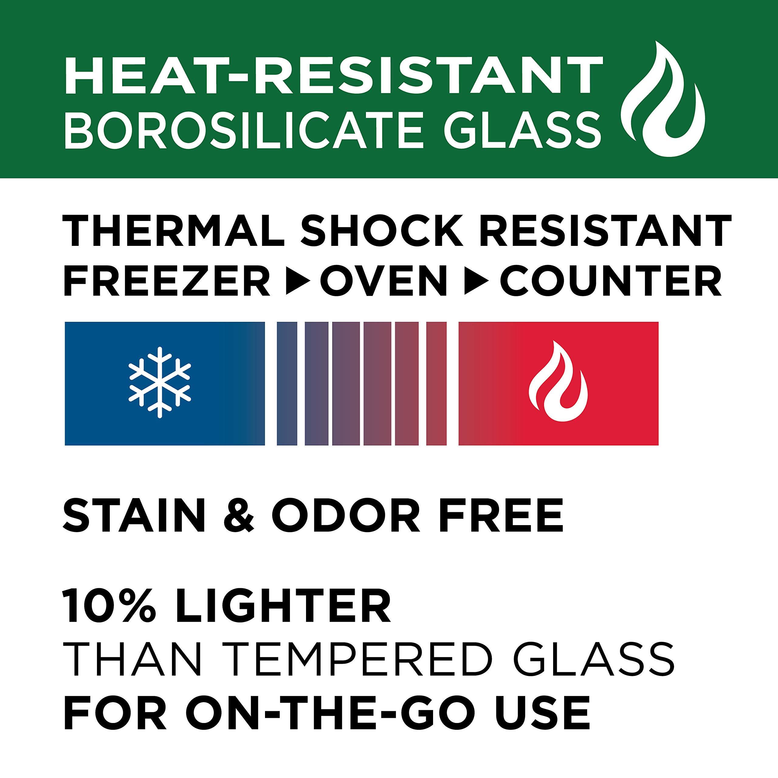 Lock & Lock Purely Better 14 oz Clear Glass Food Storage Container with Airtight Lid - BPA-Free, Microwave & Dishwasher Safe - Perfect for Meal Prep, Leftovers & Pantry Organization