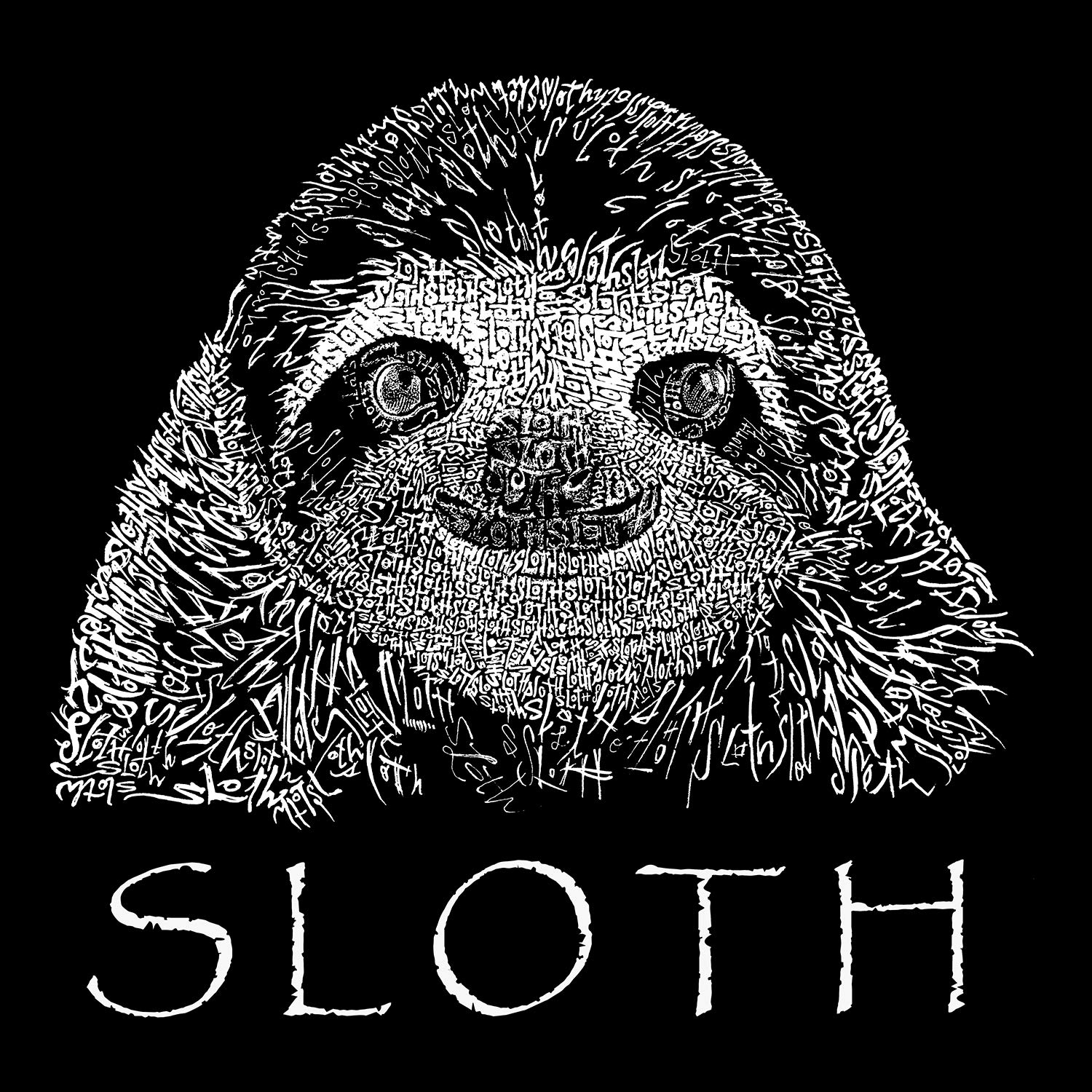 LA POP ART Boys Sloth Word Art Graphic T-Shirt - Funny Cute Sloth Design for Kids & Teens - Perfect for Casual Wear, School, and Playdates