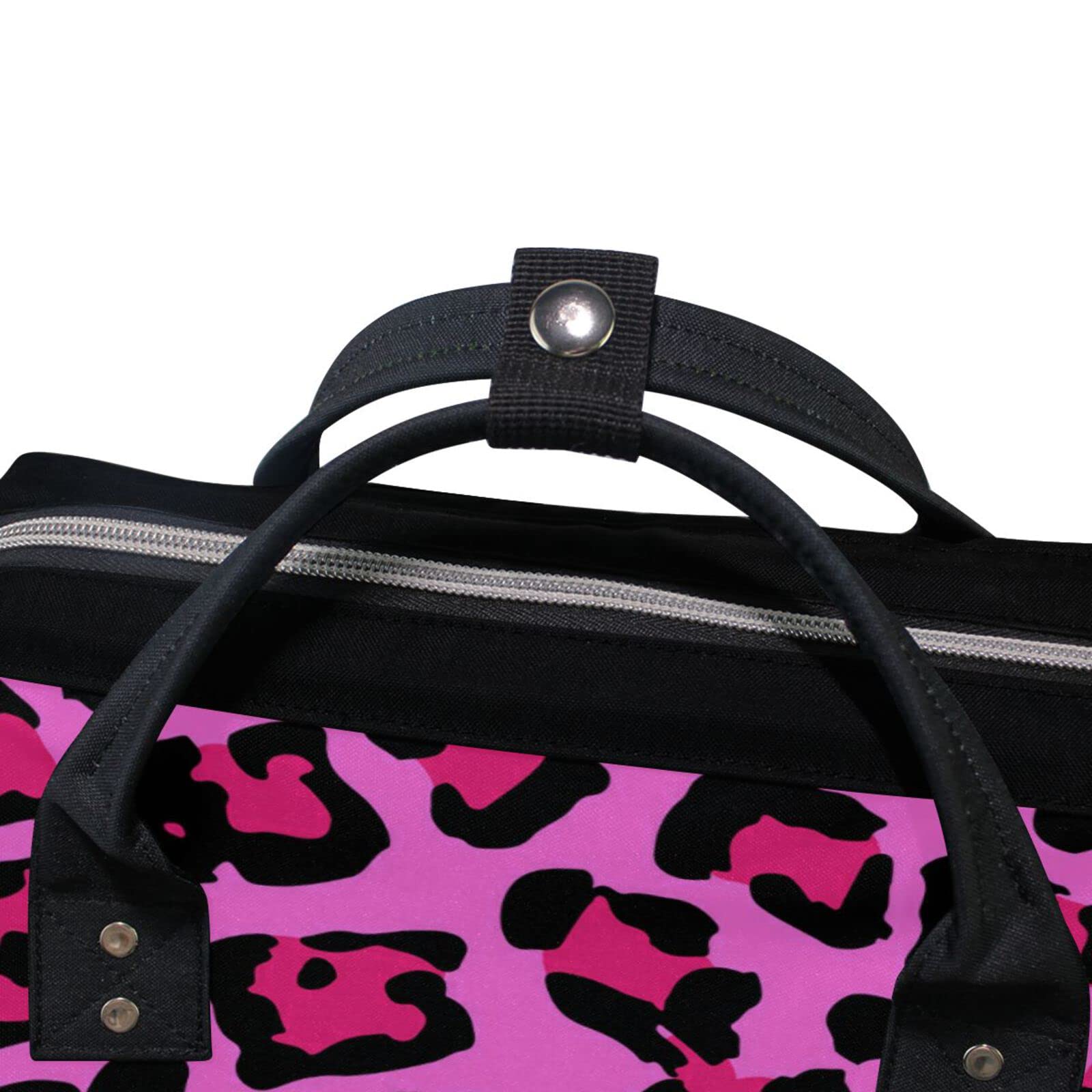 **MCHIVER Personalized Leopard Print Diaper Backpack - Custom Name Baby Changing Bag for Moms, Nursing & Travel - Perfect for Daycare, Outings & Family Trips**