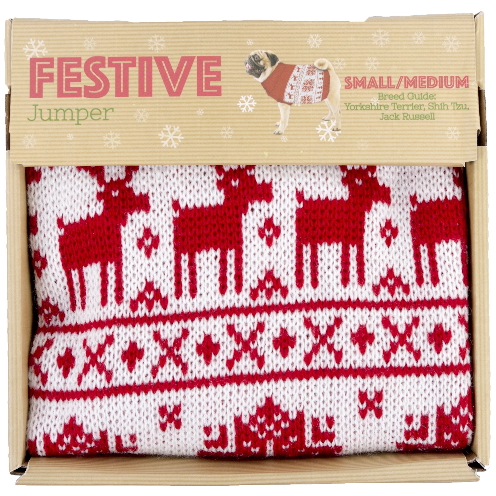 Festive Christmas Dog Sweater for Small Dogs - Cozy Holiday Pet Jumper with Fish & Bone Design - Perfect for Holiday Photos & Family Gatherings