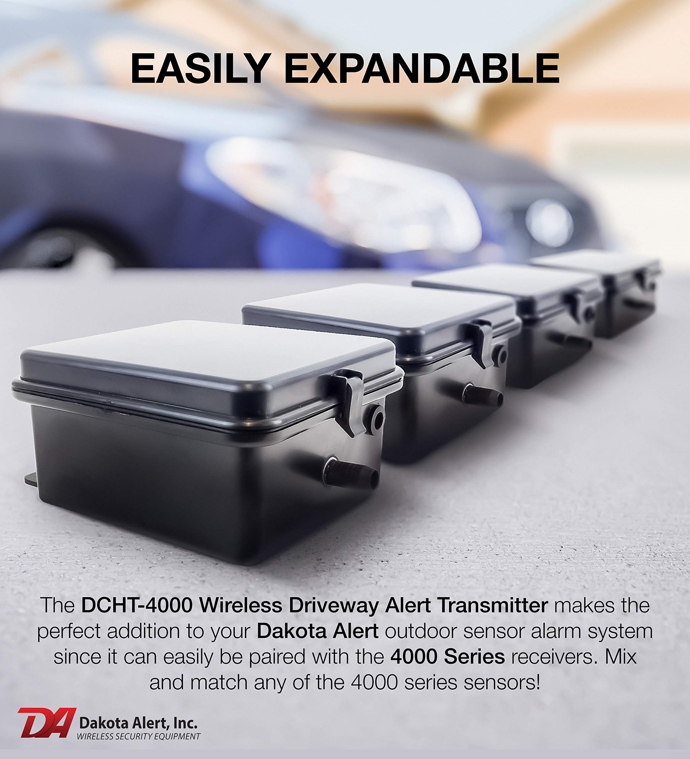 Dakota Alert DCHT-4000 Wireless Driveway Alarm System with 1 Mile Range & 25-FT Rubber Hose Sensor - Home Security & Property Monitoring for Driveways, Gates, and Rural Areas