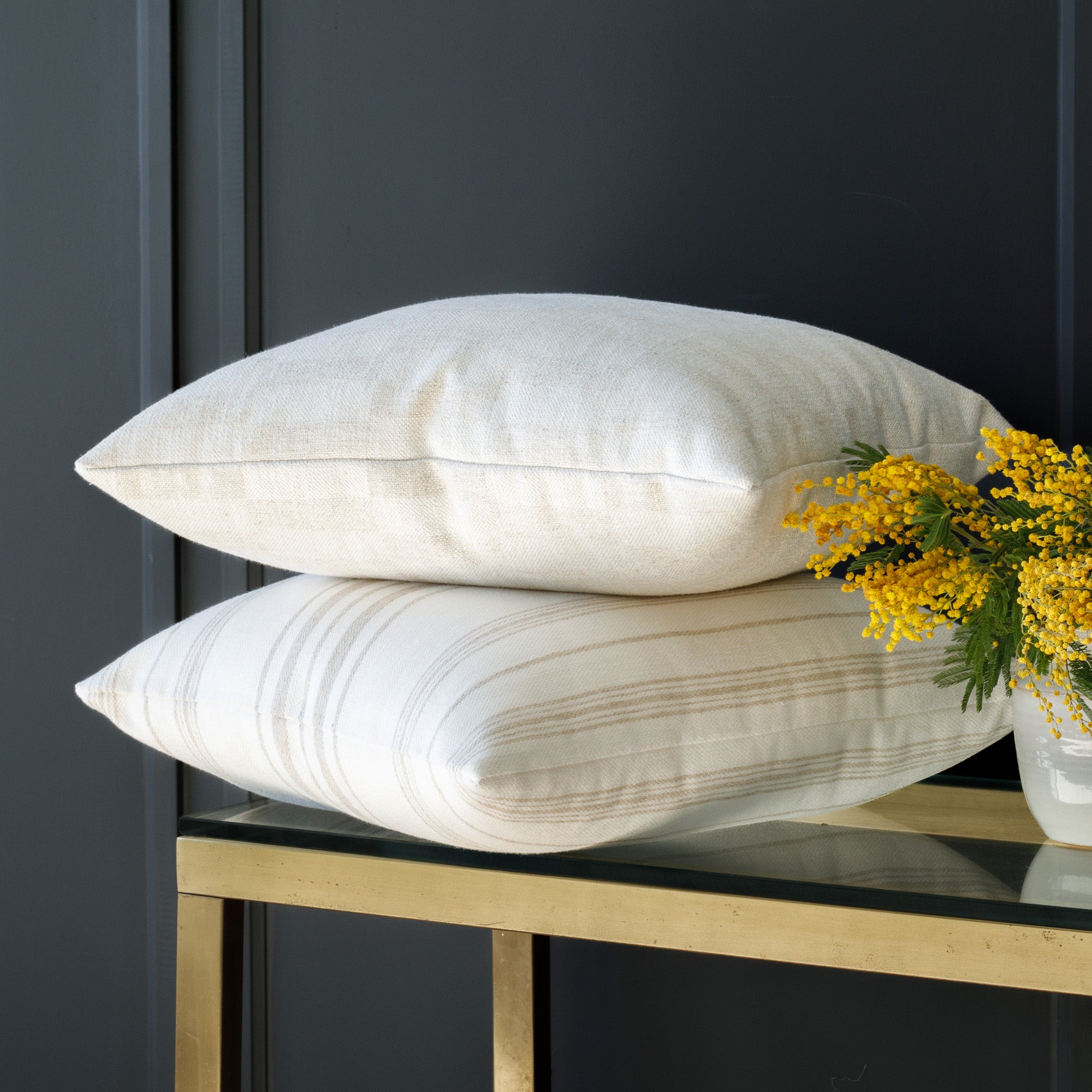 Premium Webster 20x20 Decorative Throw Pillow in Buff - Soft Couch Pillow for Living Room, Bedroom & Outdoor Furniture - Perfect for Sofa, Chair & Patio Decor