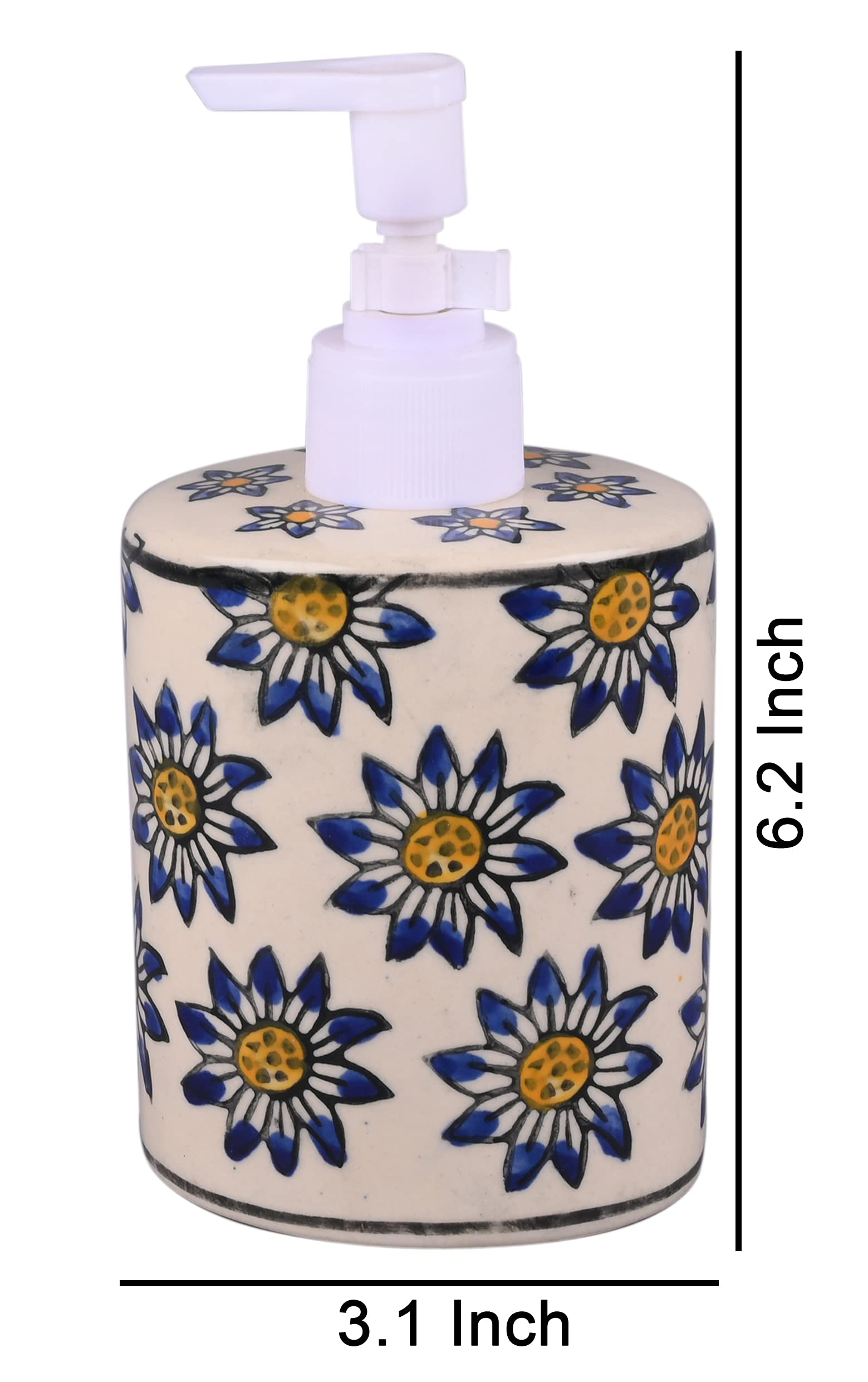 Refillable Ceramic Soap Dispenser Bottle with Pump - Elegant Hand Wash Container for Bathroom, Kitchen & Sink - Easy to Fill & Eco-Friendly