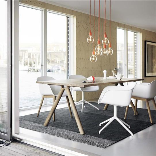 Modern E27 Pendant Light Fixture - Adjustable Hanging Lamp for Kitchen Island, Dining Room & Bedroom Lighting - Dimmable Edison Bulb Compatible
