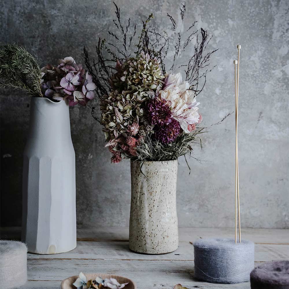 Handmade Brown Stoneware Cylinder Bud Vase - Perfect for Home Decor, Wedding Centerpieces & Floral Arrangements